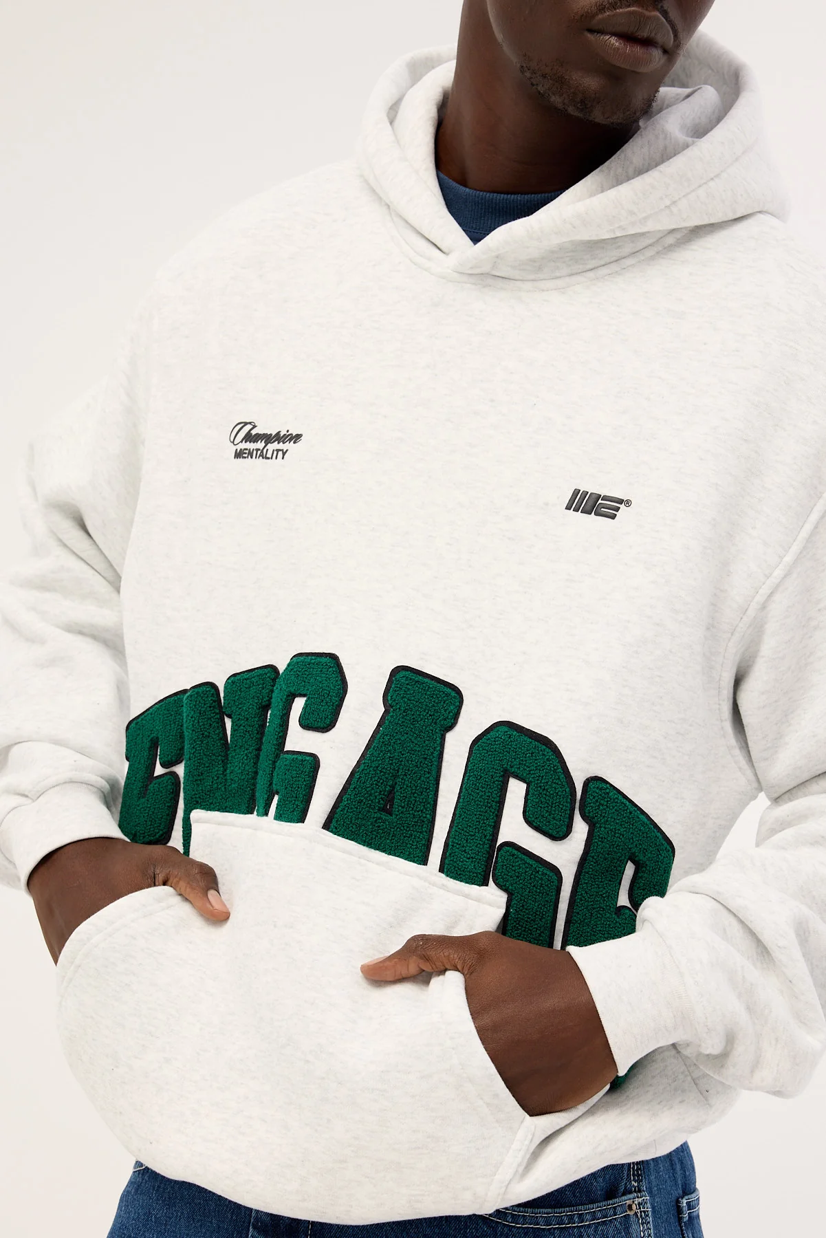 Engage Chenille Patch Hoodie Grey - Image 5
