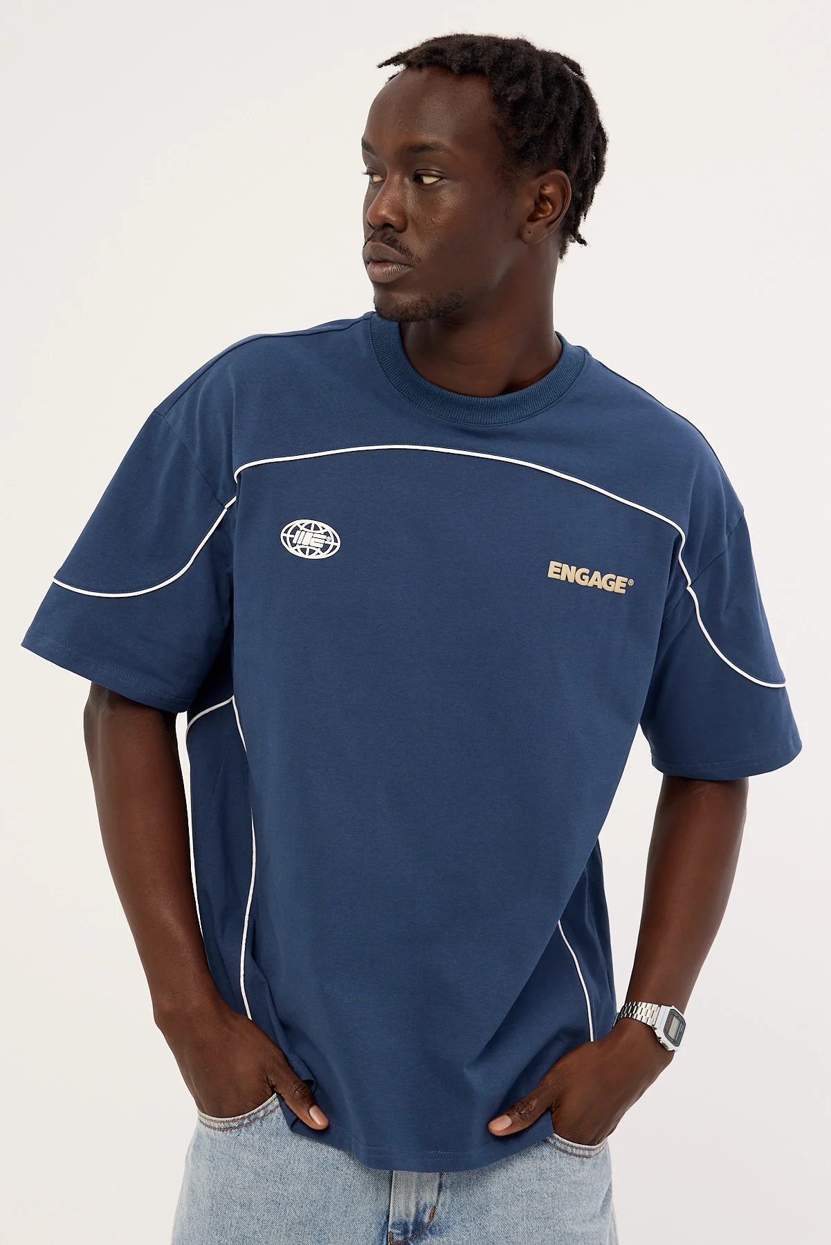 Engage Engage Global Piping Tee Navy - Image 3