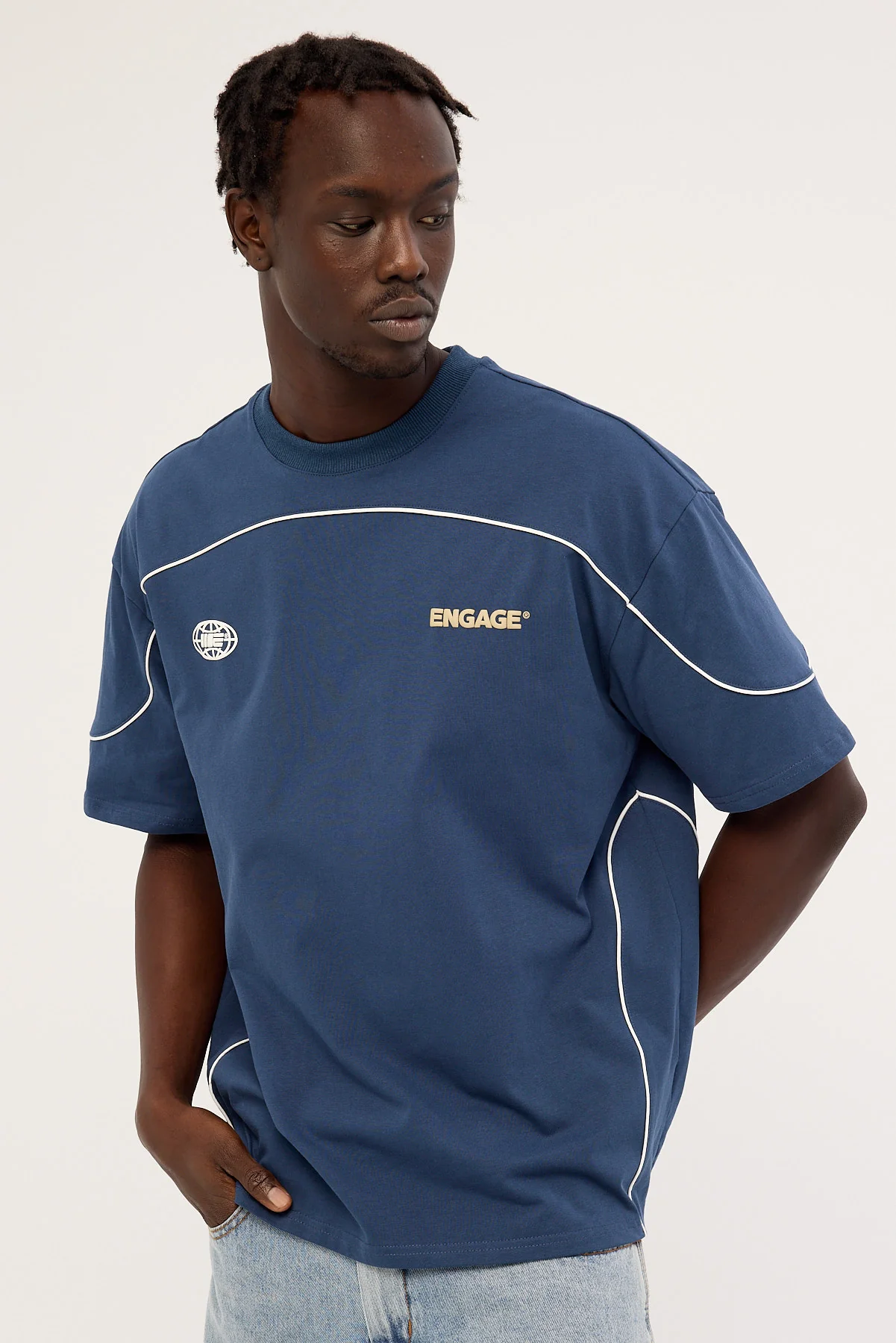 Engage Engage Global Piping Tee Navy - Image 4