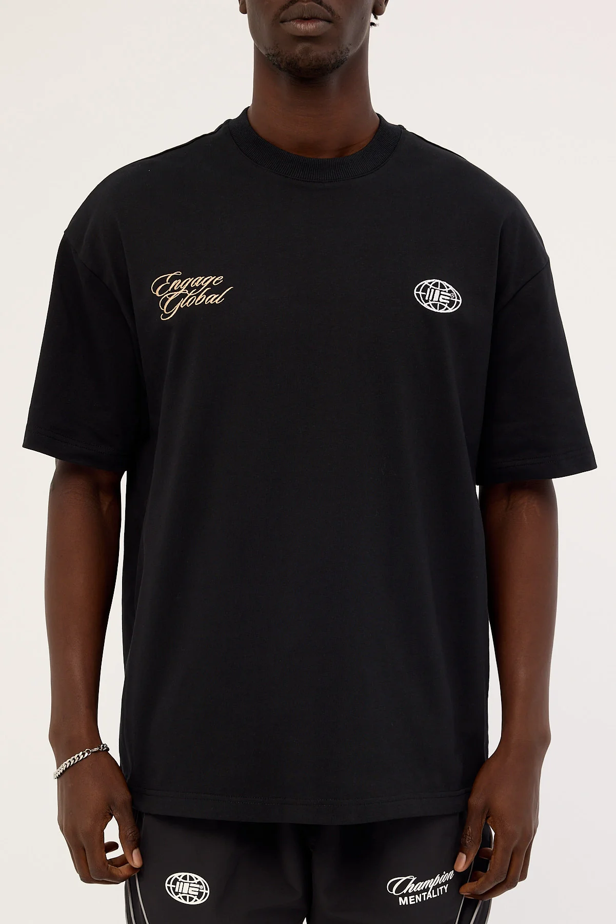 Engage Global Script Oversized Tee Black - Image 7