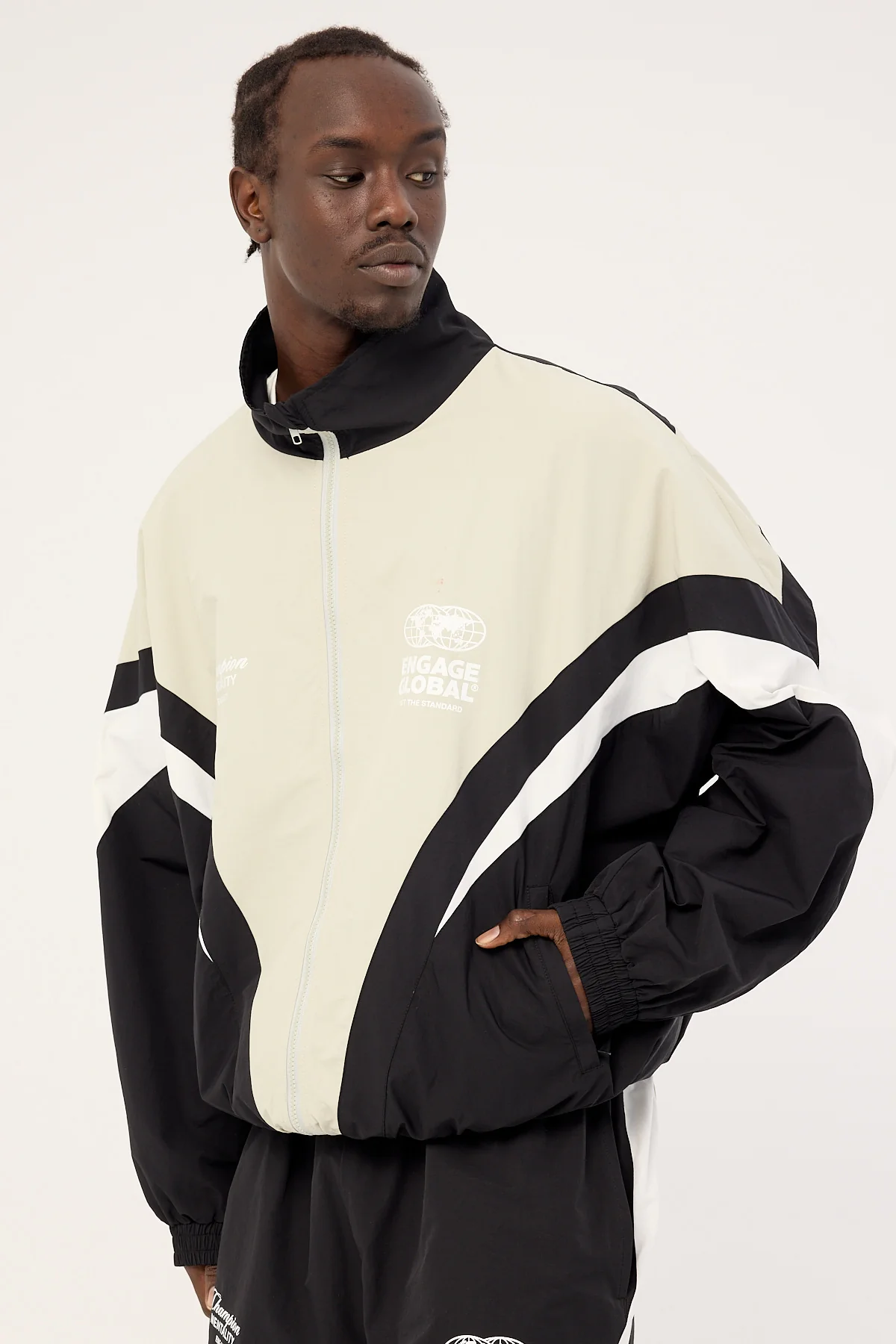 Engage Global Track Suit Jacket Black/Grey - Image 11