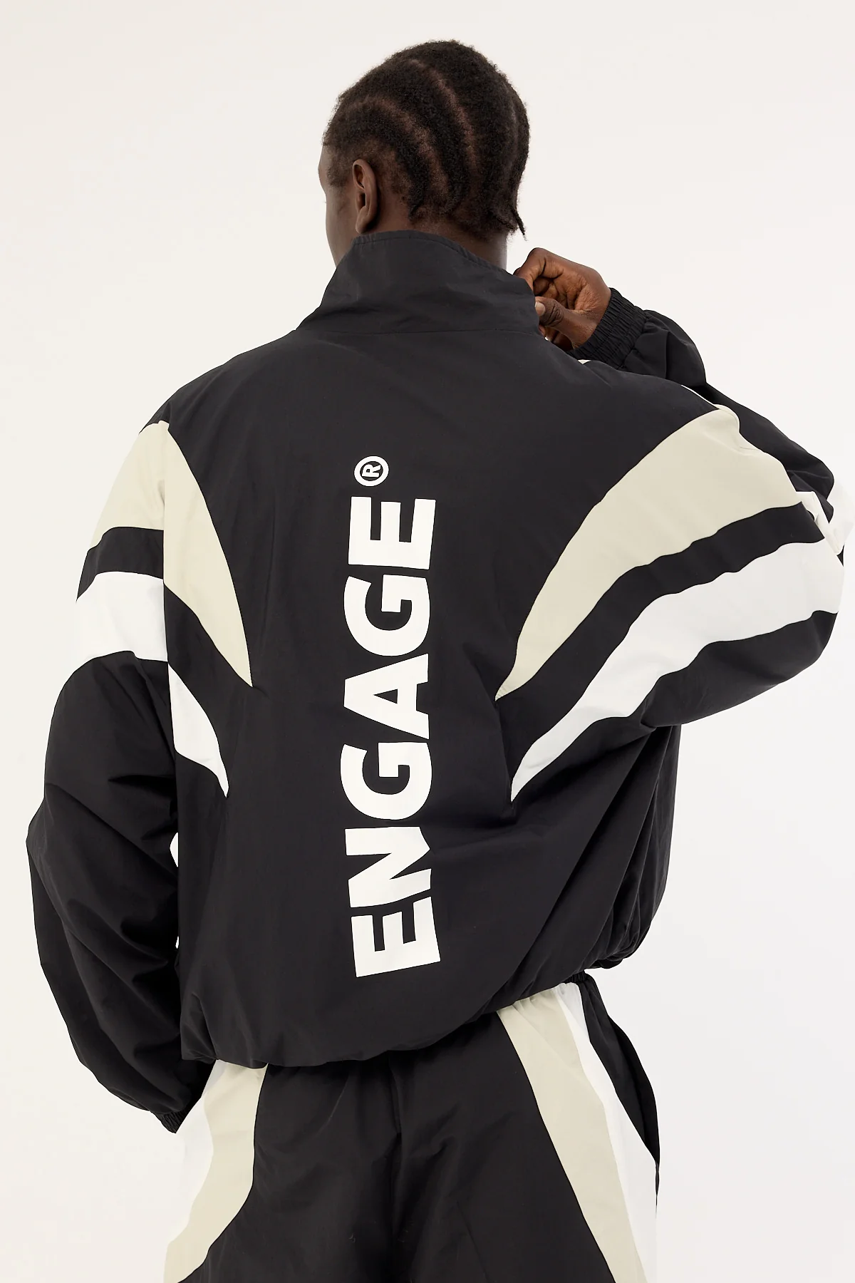 Engage Global Track Suit Jacket Black/Grey - Image 3
