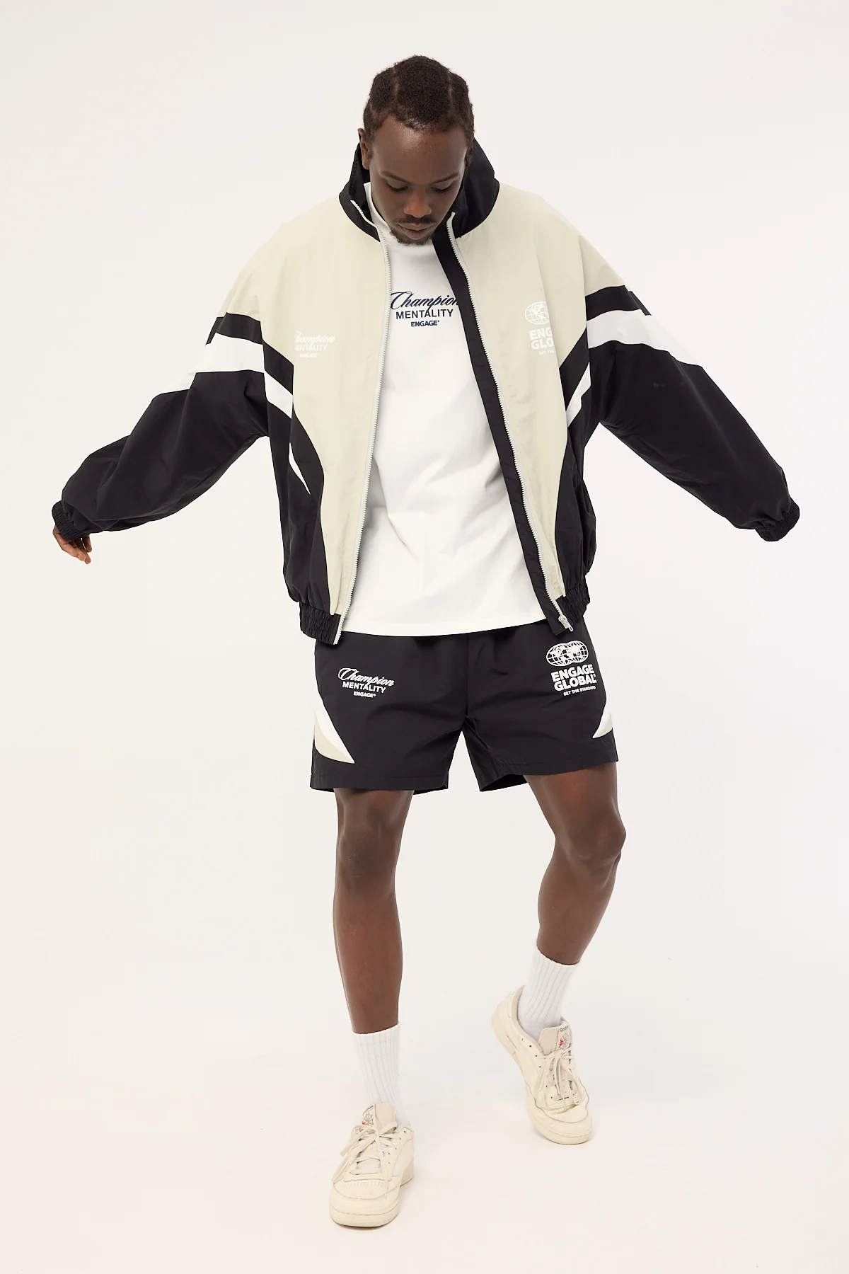 Engage Global Track Suit Jacket Black/Grey - Image 4