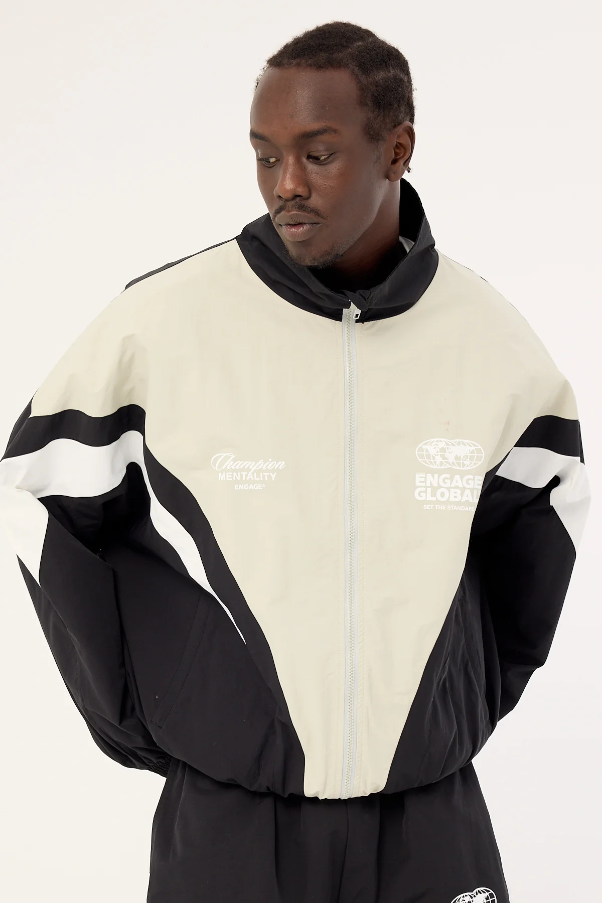 Engage Global Track Suit Jacket Black/Grey - Image 7