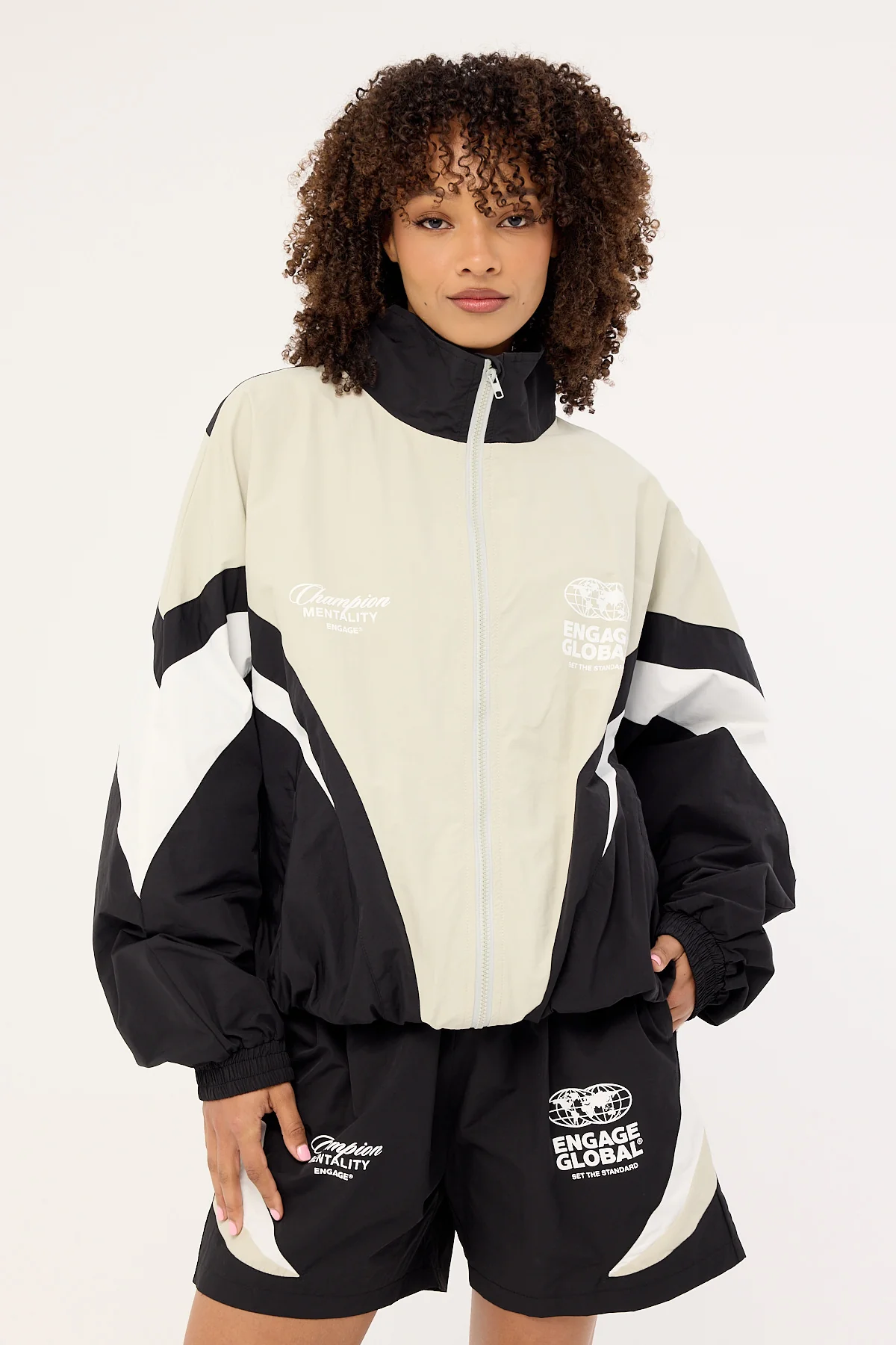 Engage Global Track Suit Jacket Black/Grey - Image 9