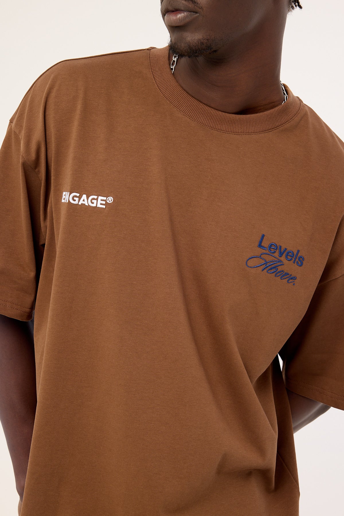 Engage Levels Above Oversized Tee Brown - Image 5