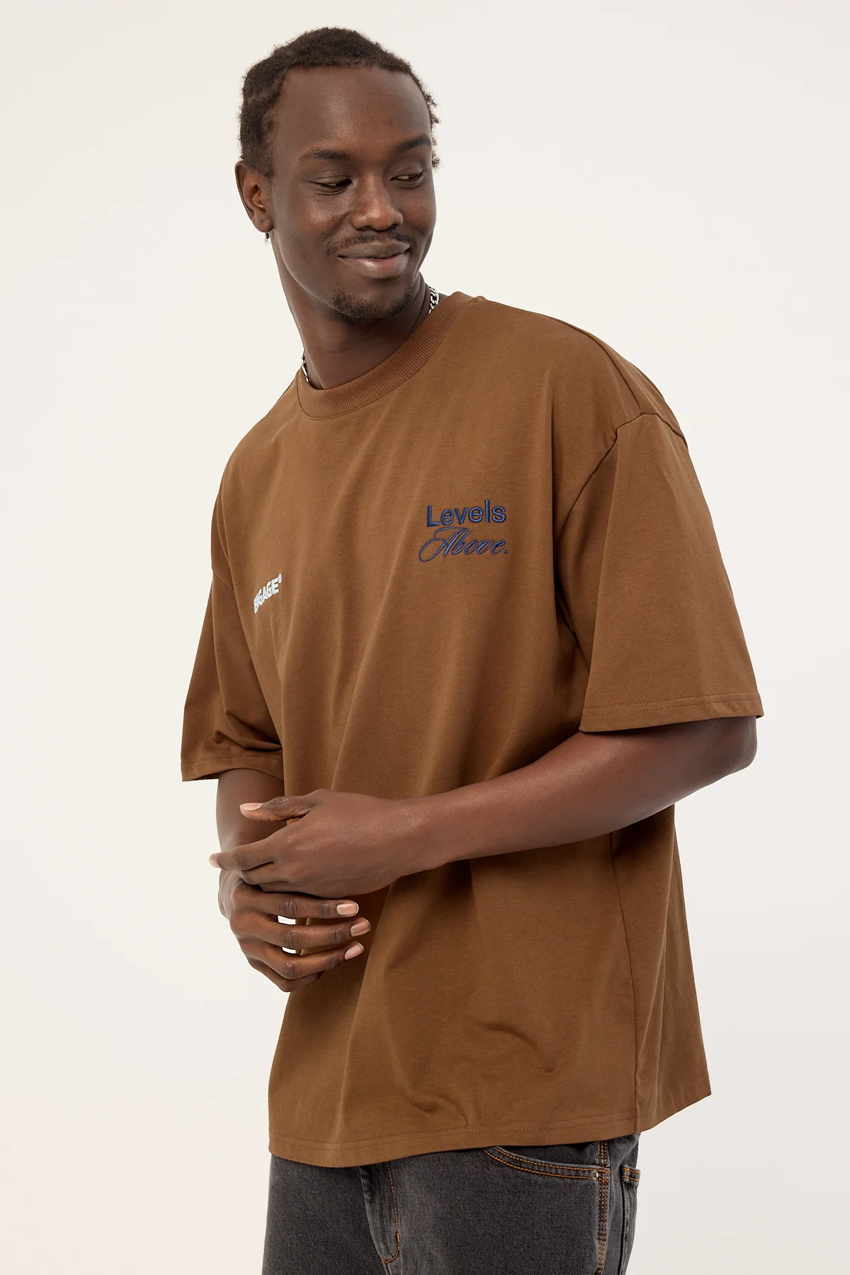 Engage Levels Above Oversized Tee Brown - Image 6