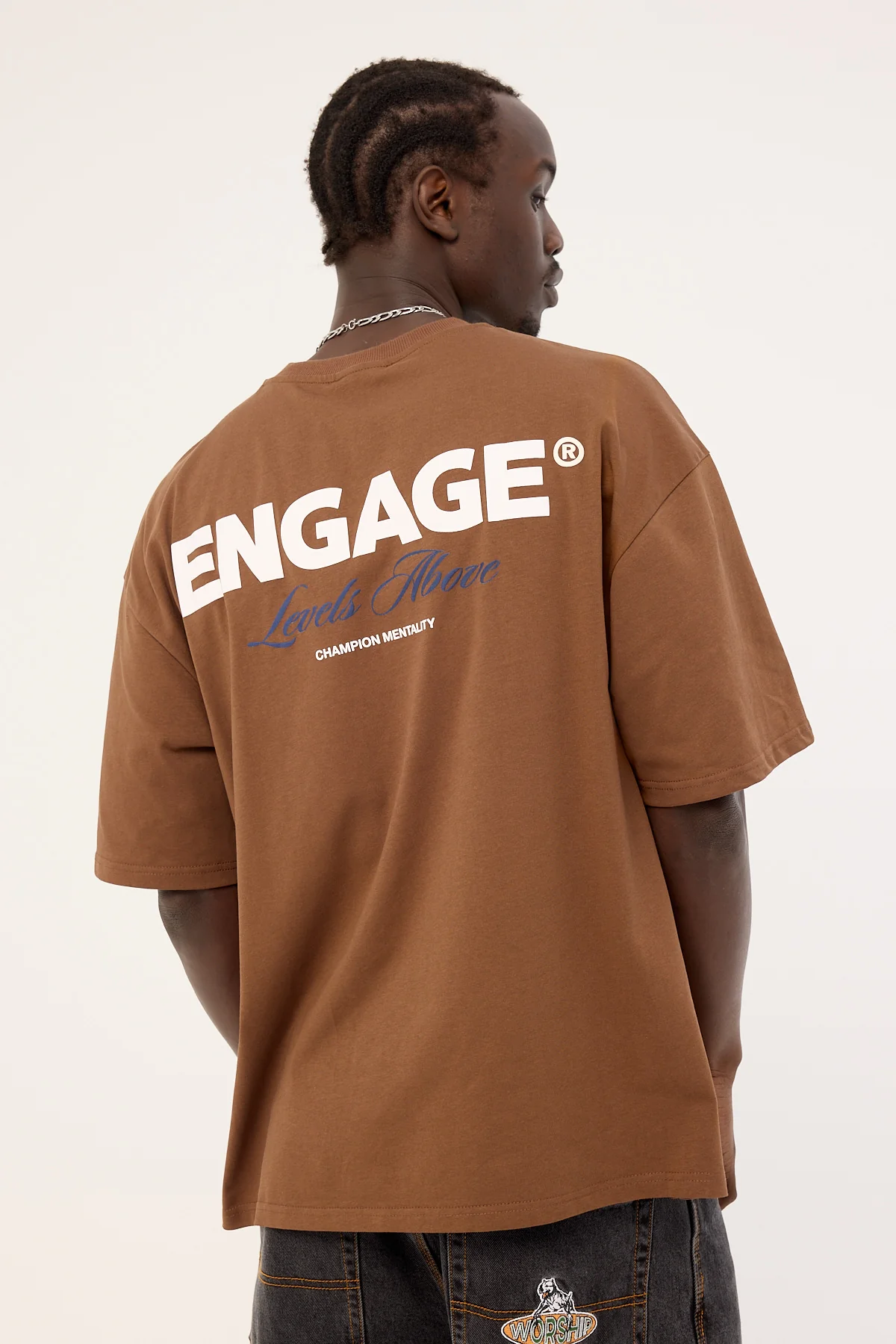 Engage Levels Above Oversized Tee Brown - Image 7