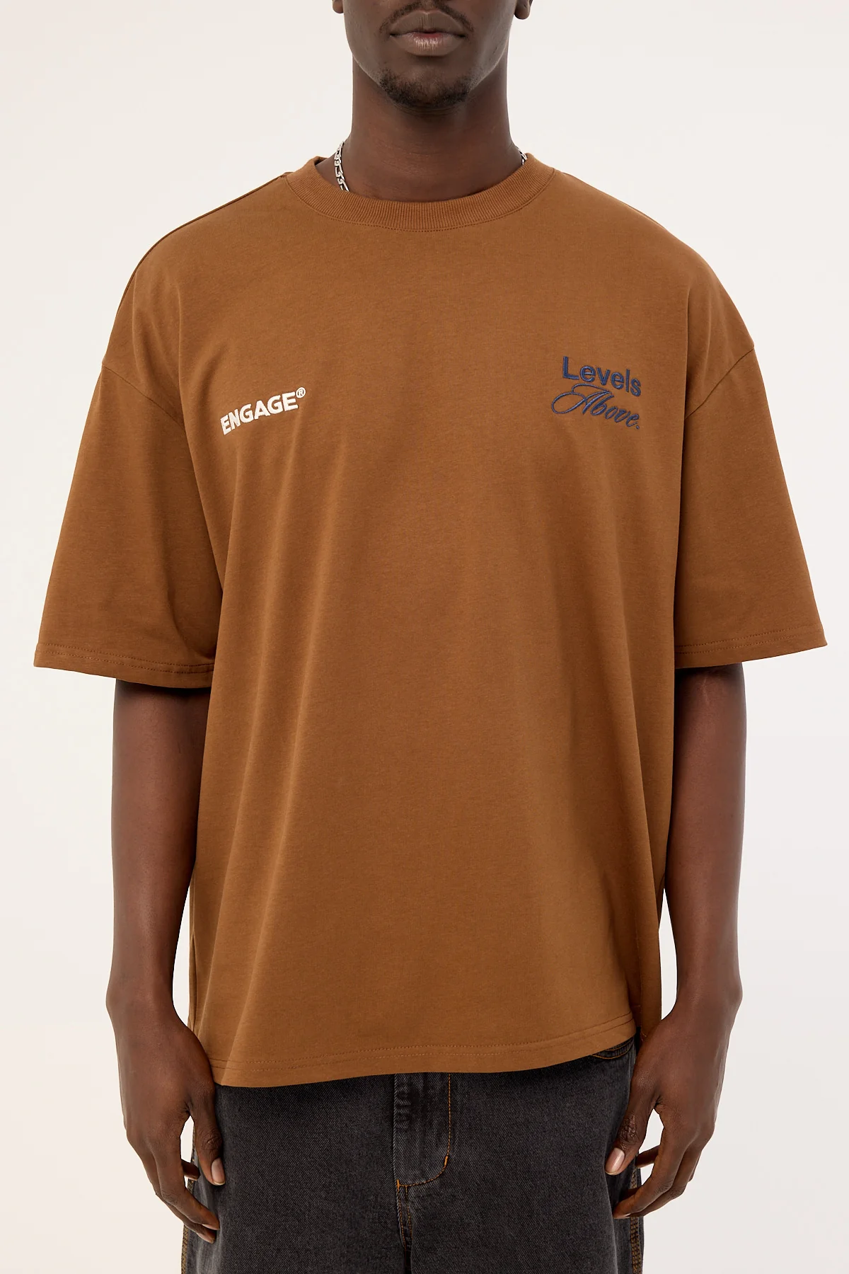 Engage Levels Above Oversized Tee Brown - Image 8