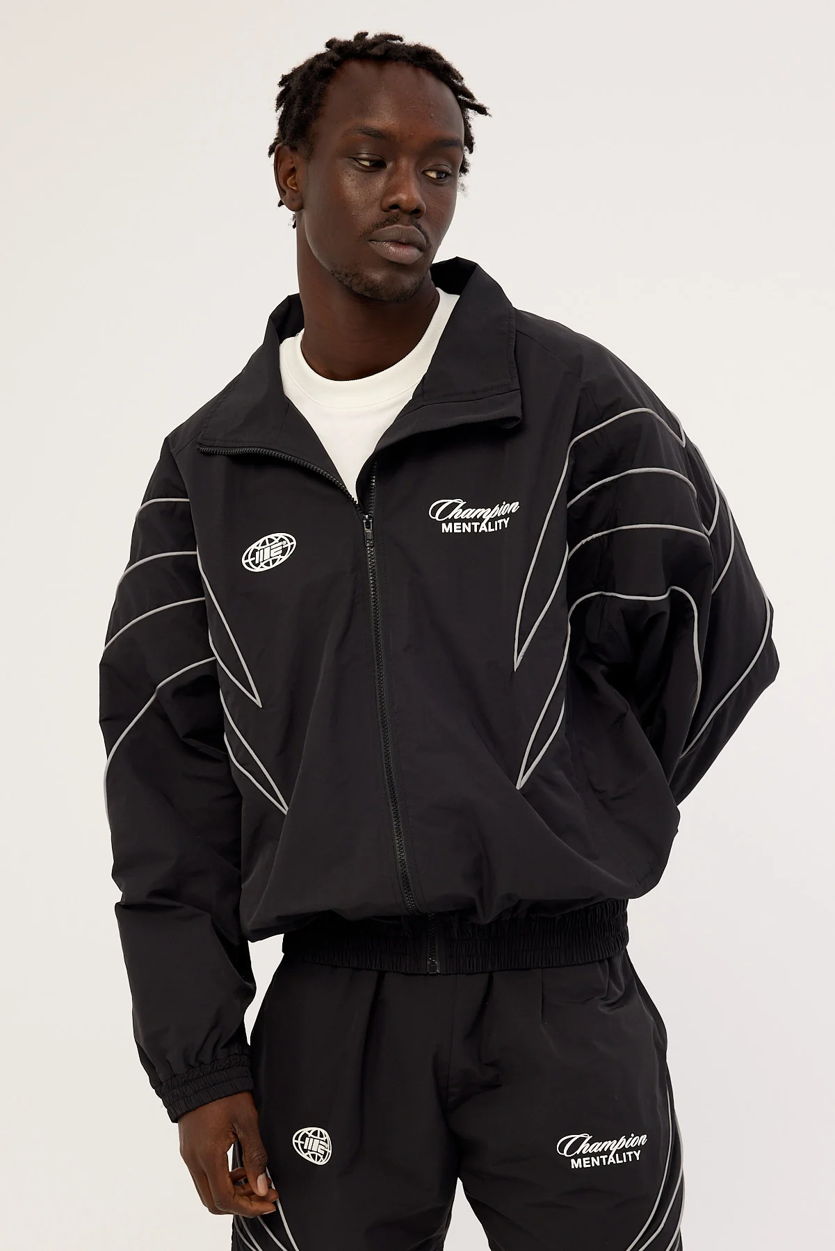 Engage Reflective Global Tracksuit Jacket Black - Image 2
