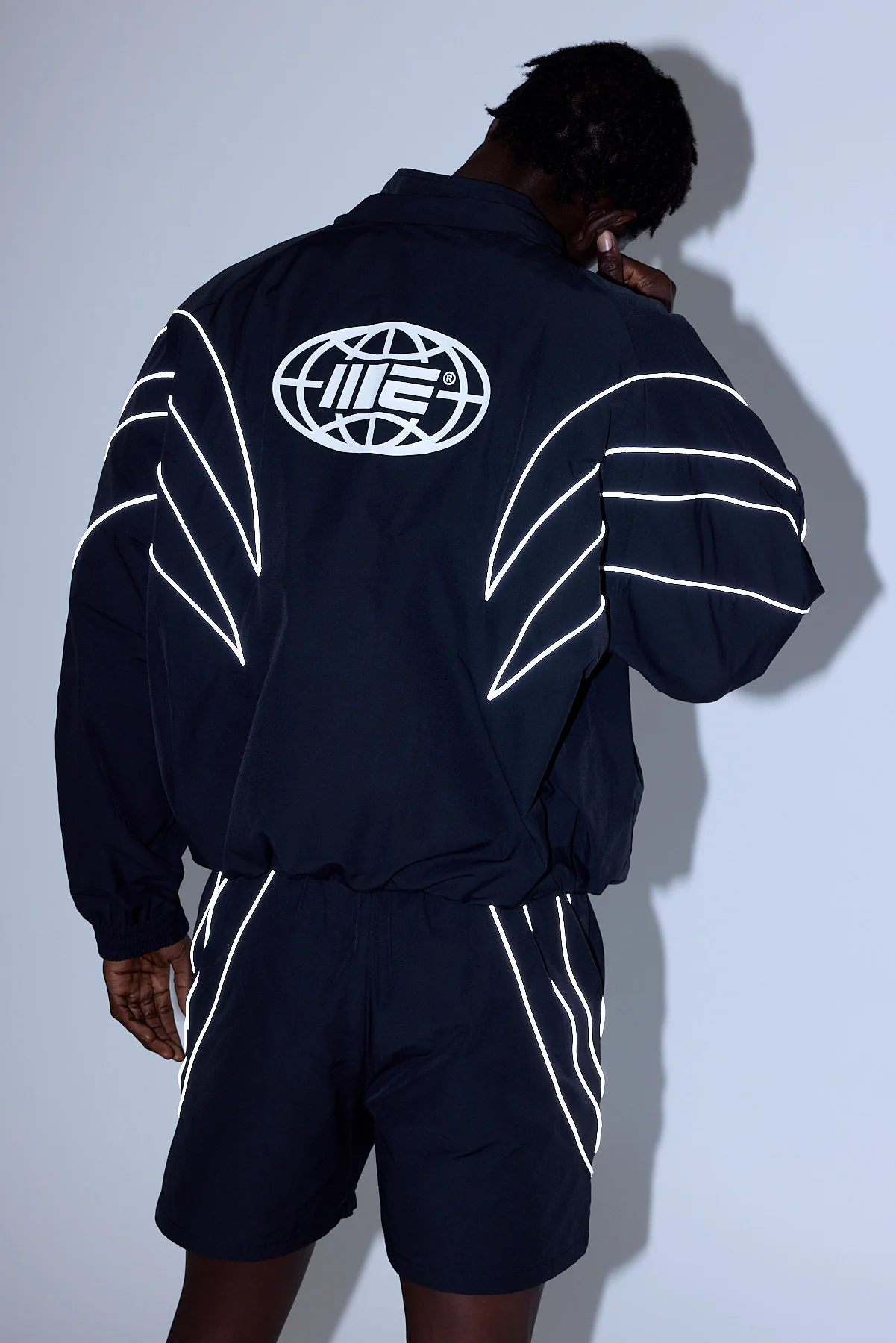 Engage Reflective Global Tracksuit Jacket Black - Image 3