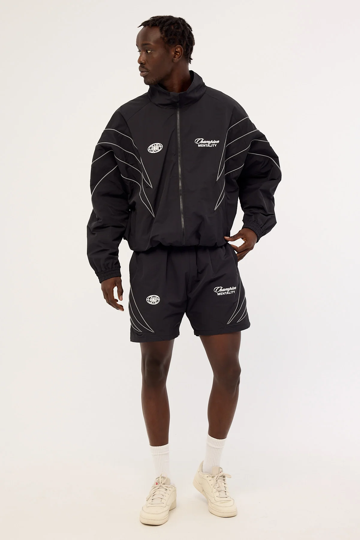 Engage Reflective Global Tracksuit Jacket Black - Image 4