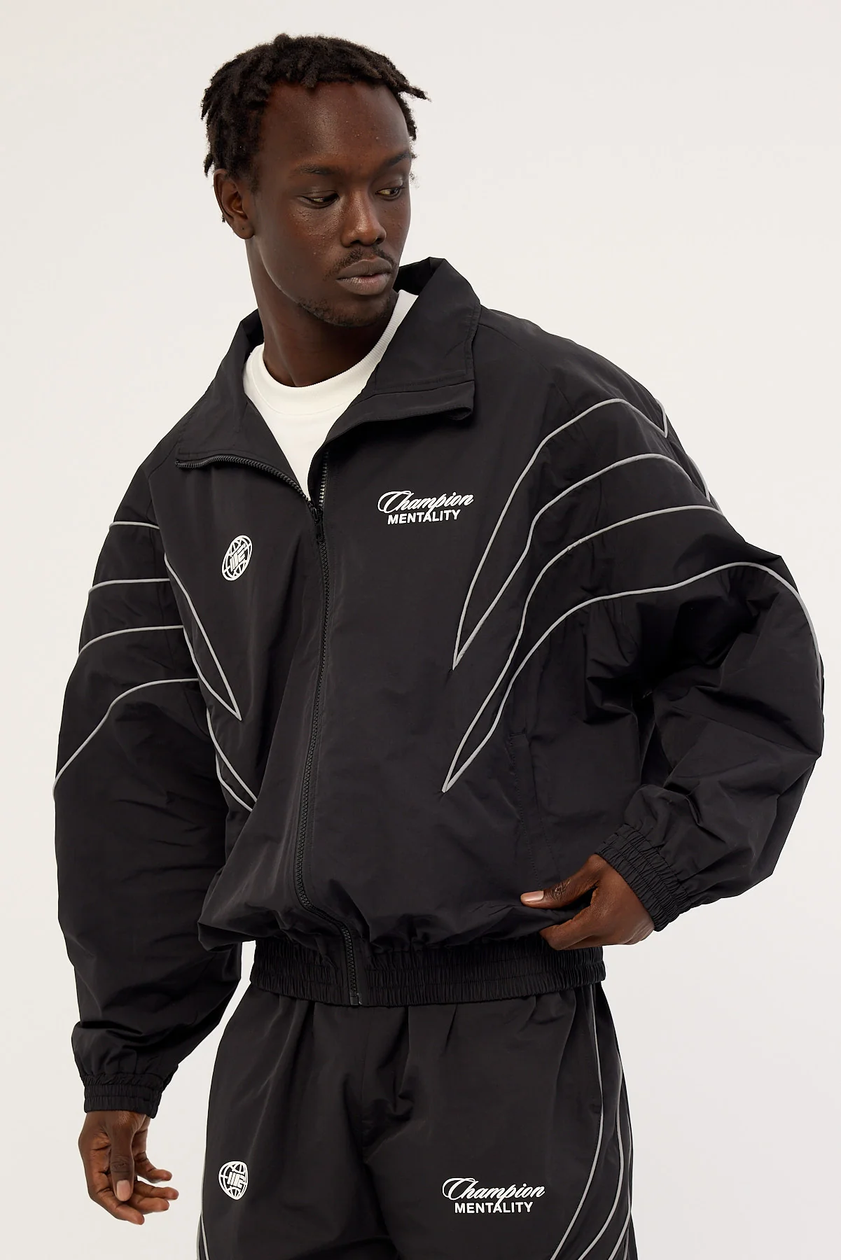 Engage Reflective Global Tracksuit Jacket Black - Image 6