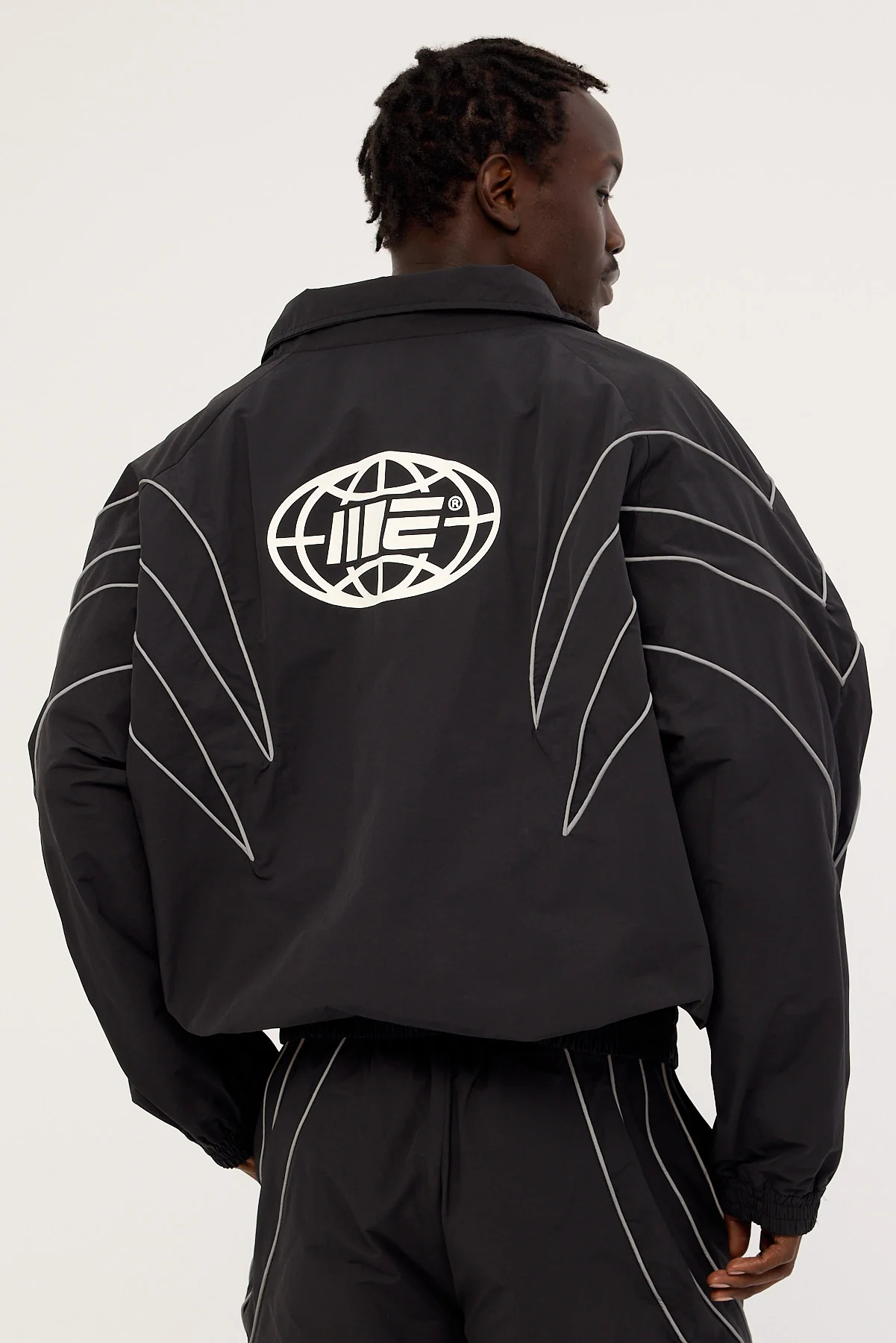 Engage Reflective Global Tracksuit Jacket Black - Image 7