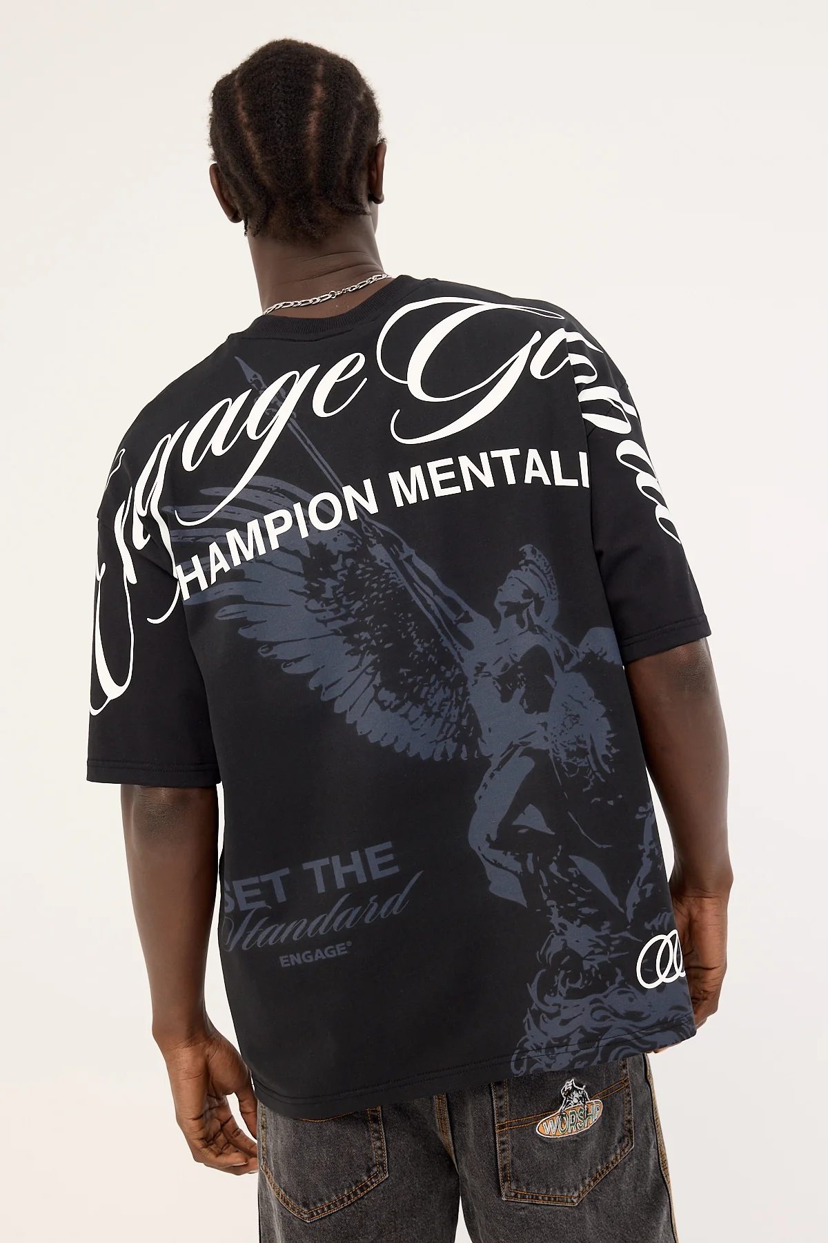 Engage Set the Standard Oversized Tee Black - Image 2