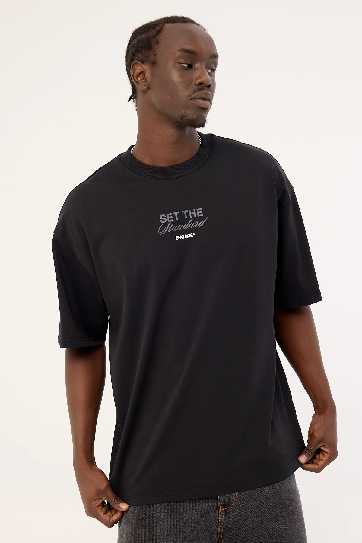 Engage Set the Standard Oversized Tee Black - Image 6