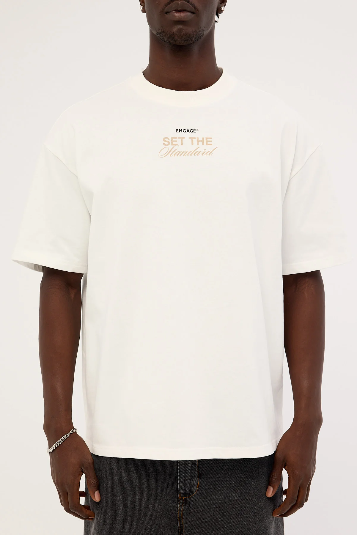 Engage Set The Standard Oversized Tee Off White - Image 10