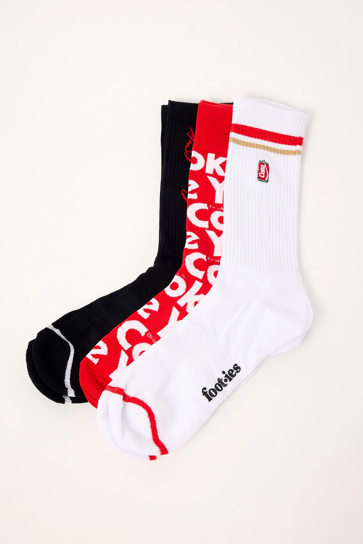Footies Coca Cola Retro Sneaker Sock 3 Pack Gift Can Multi - Image 2