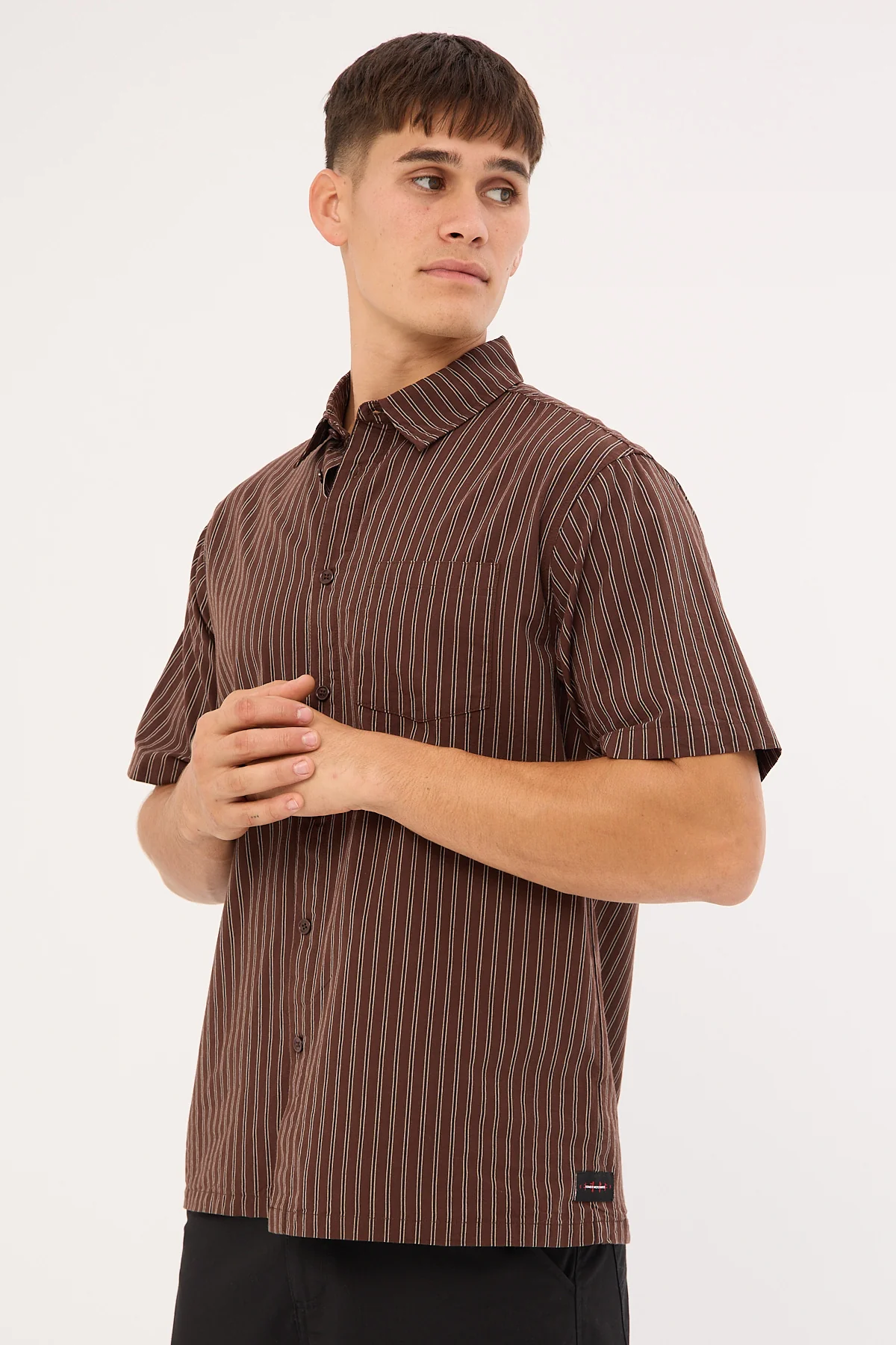 Former Reynolds Stripe Shirt Brown