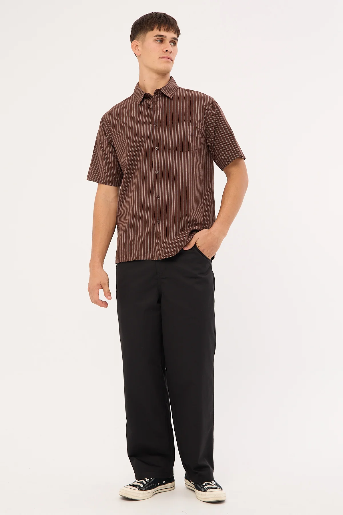 Former Reynolds Stripe Shirt Brown - Image 2