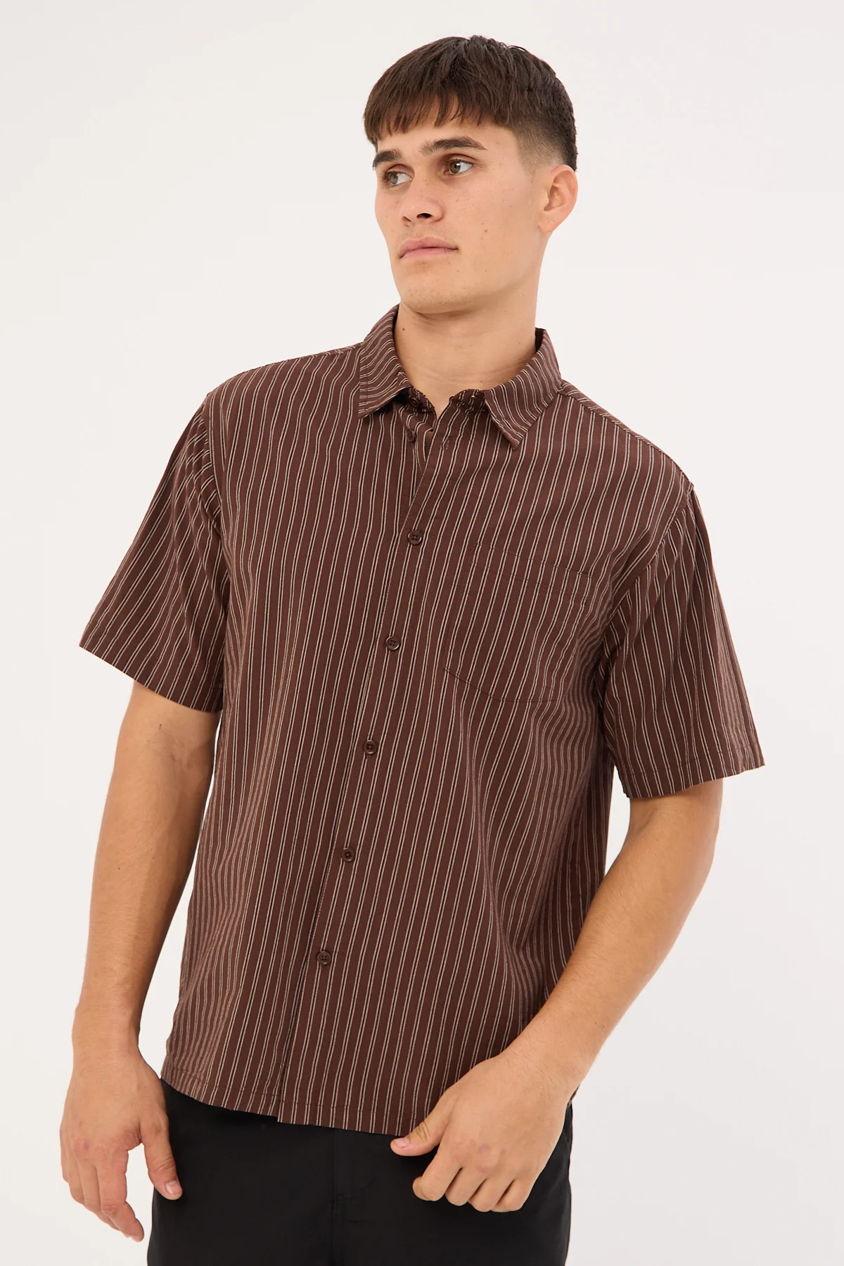 Former Reynolds Stripe Shirt Brown - Image 3