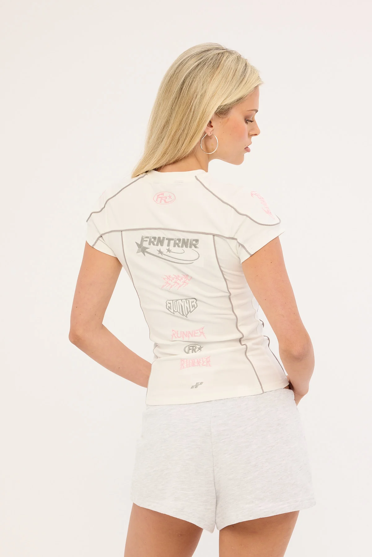 Front Runner Impact Grid Nano Tee White Pink - Image 2