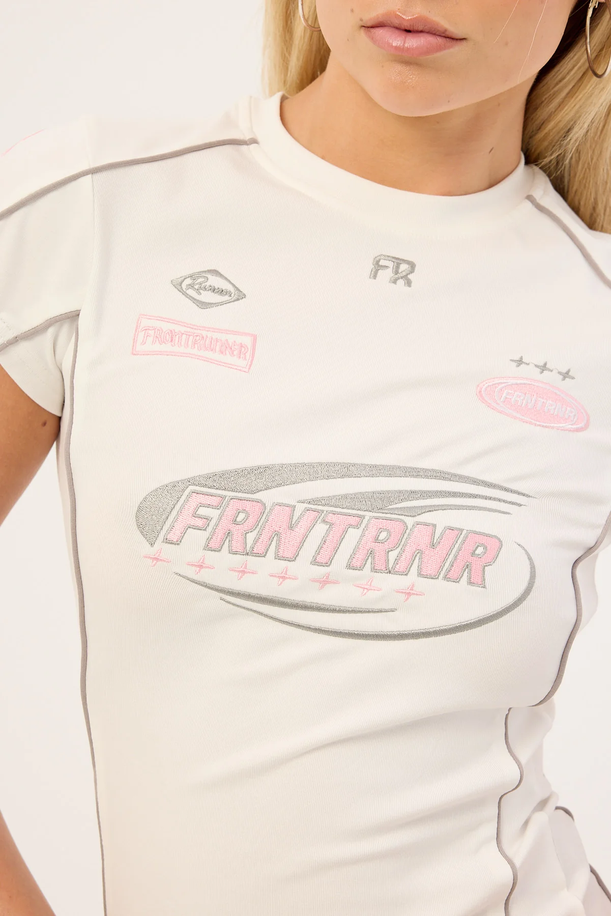 Front Runner Impact Grid Nano Tee White Pink - Image 5