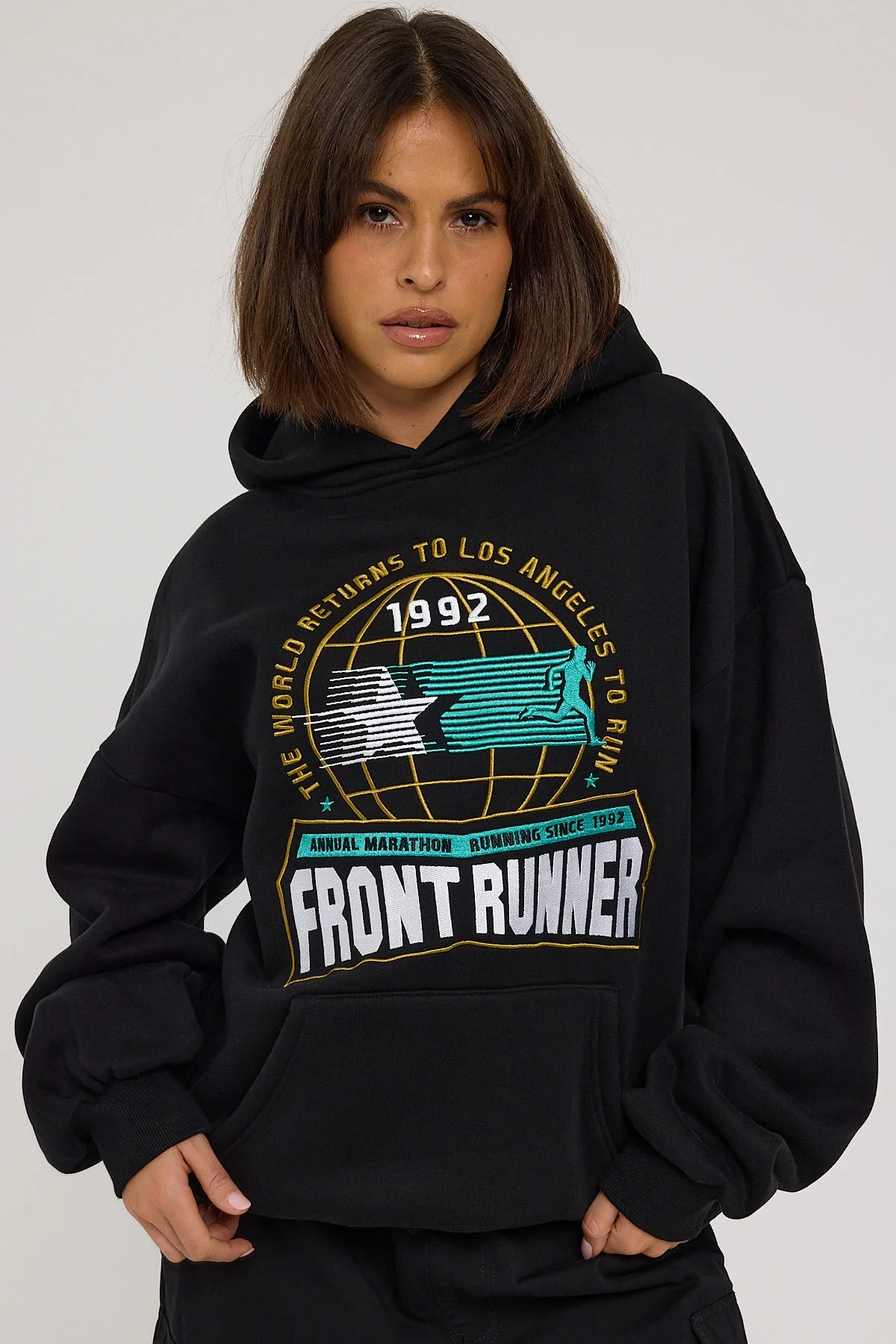 Front Runner LA Marathon Hoodie Black - Image 2
