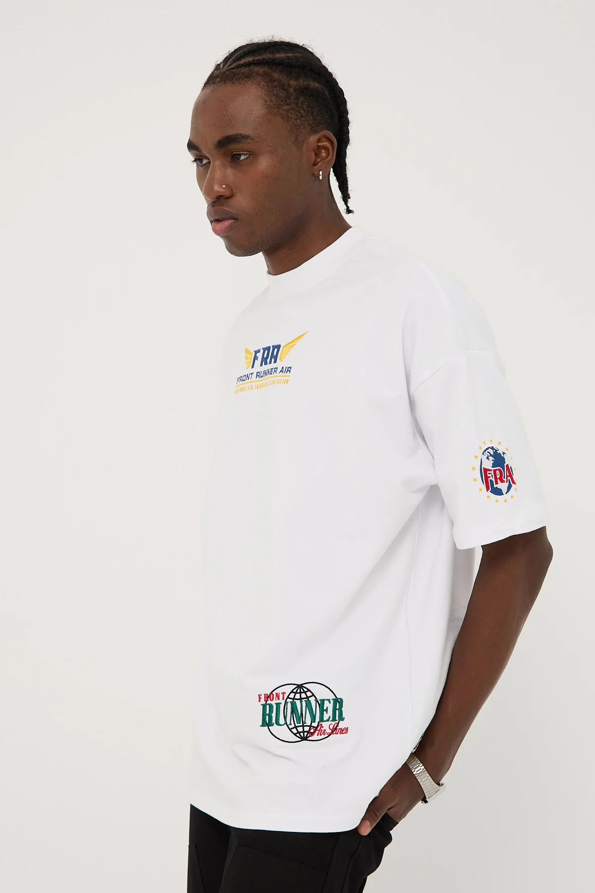 Front Runner Logo Aviation Tee White - Image 4