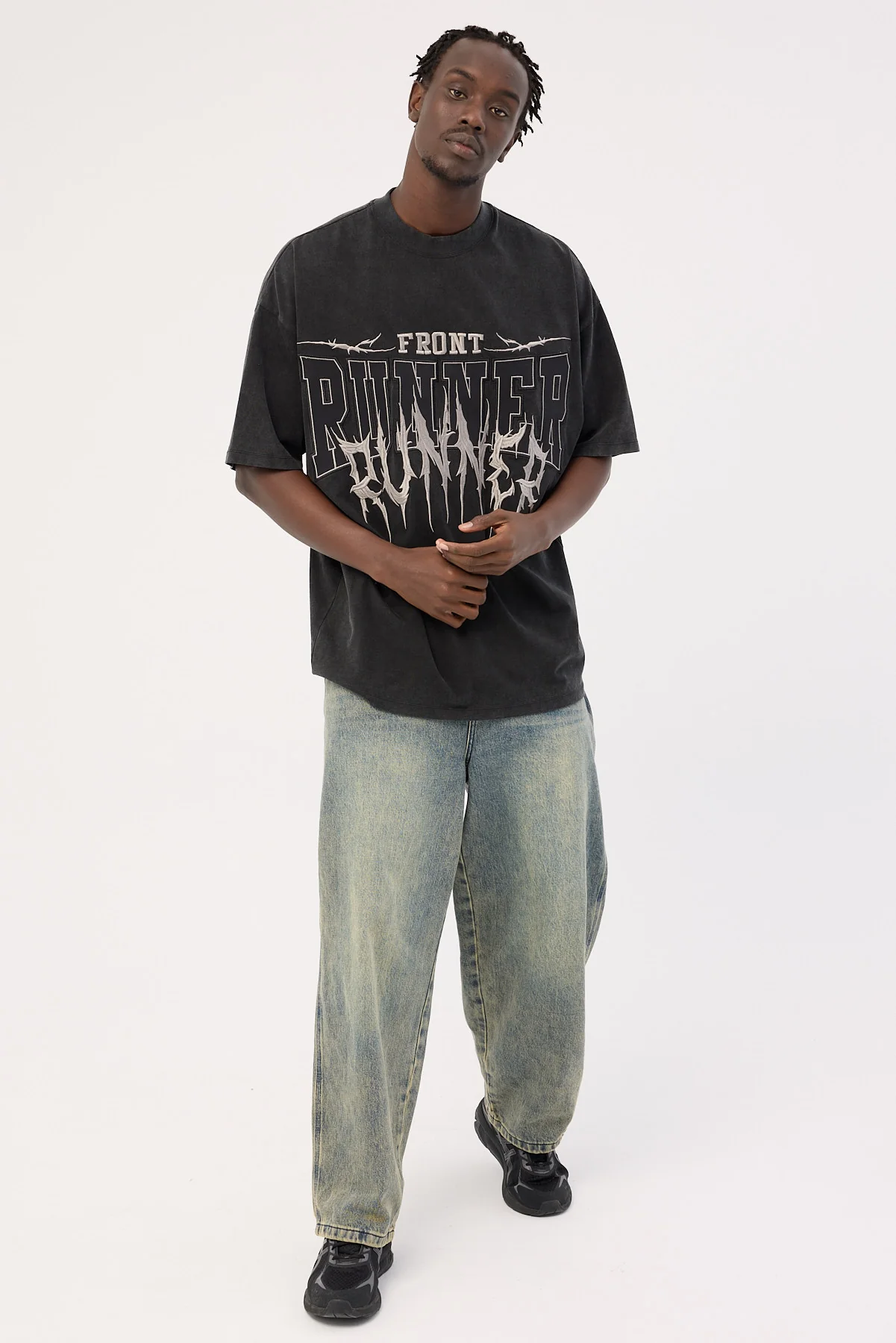 Front Runner Runner Tattoo Tee Washed Black - Image 4