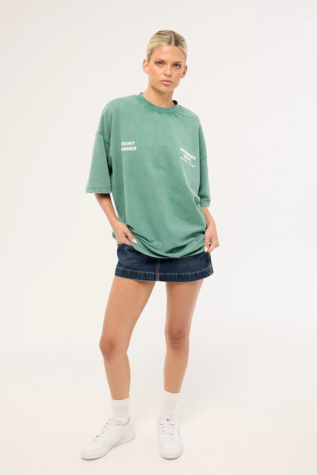 Front Runner Running Dept Tee Emerald Green Wash - Image 7