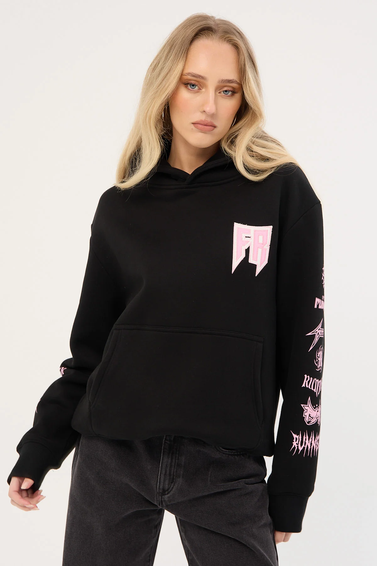 Front Runner Viper Sleeve Womens Hoodie Black