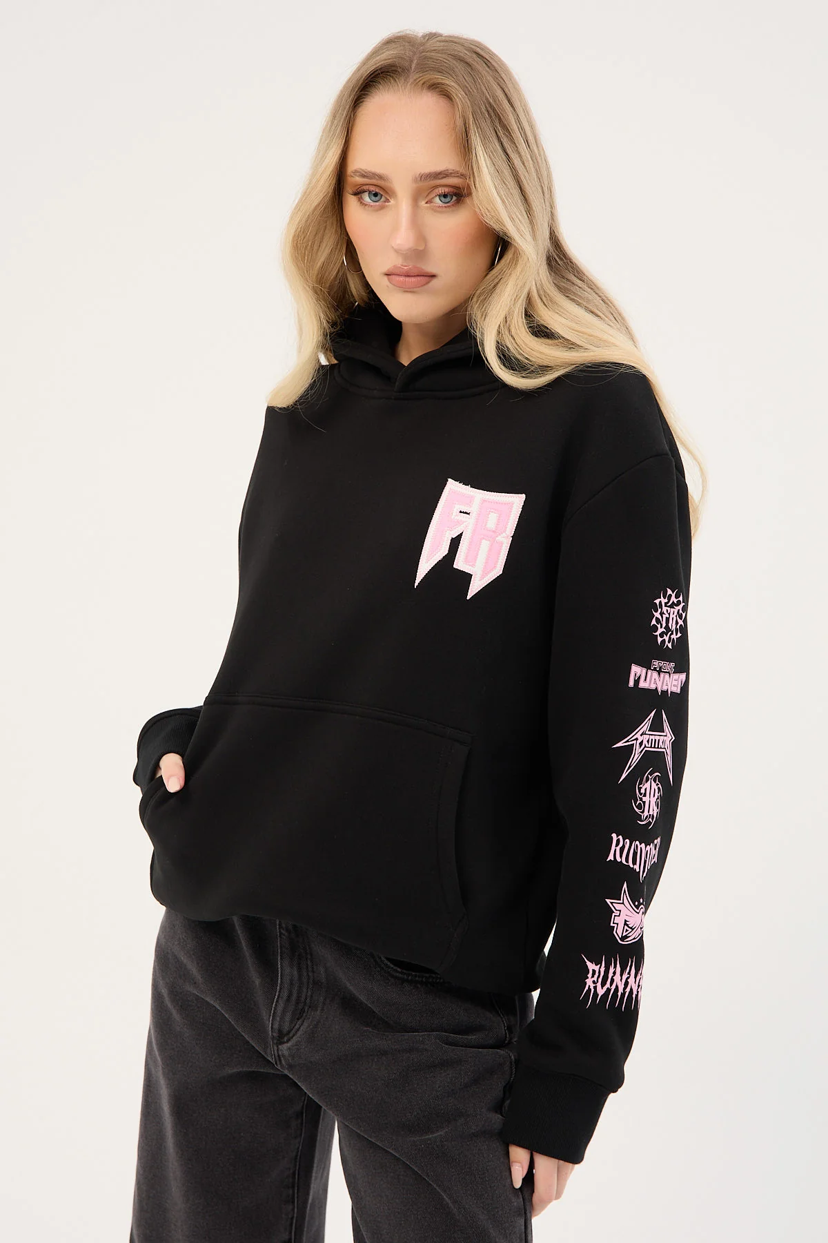 Front Runner Viper Sleeve Womens Hoodie Black - Image 3