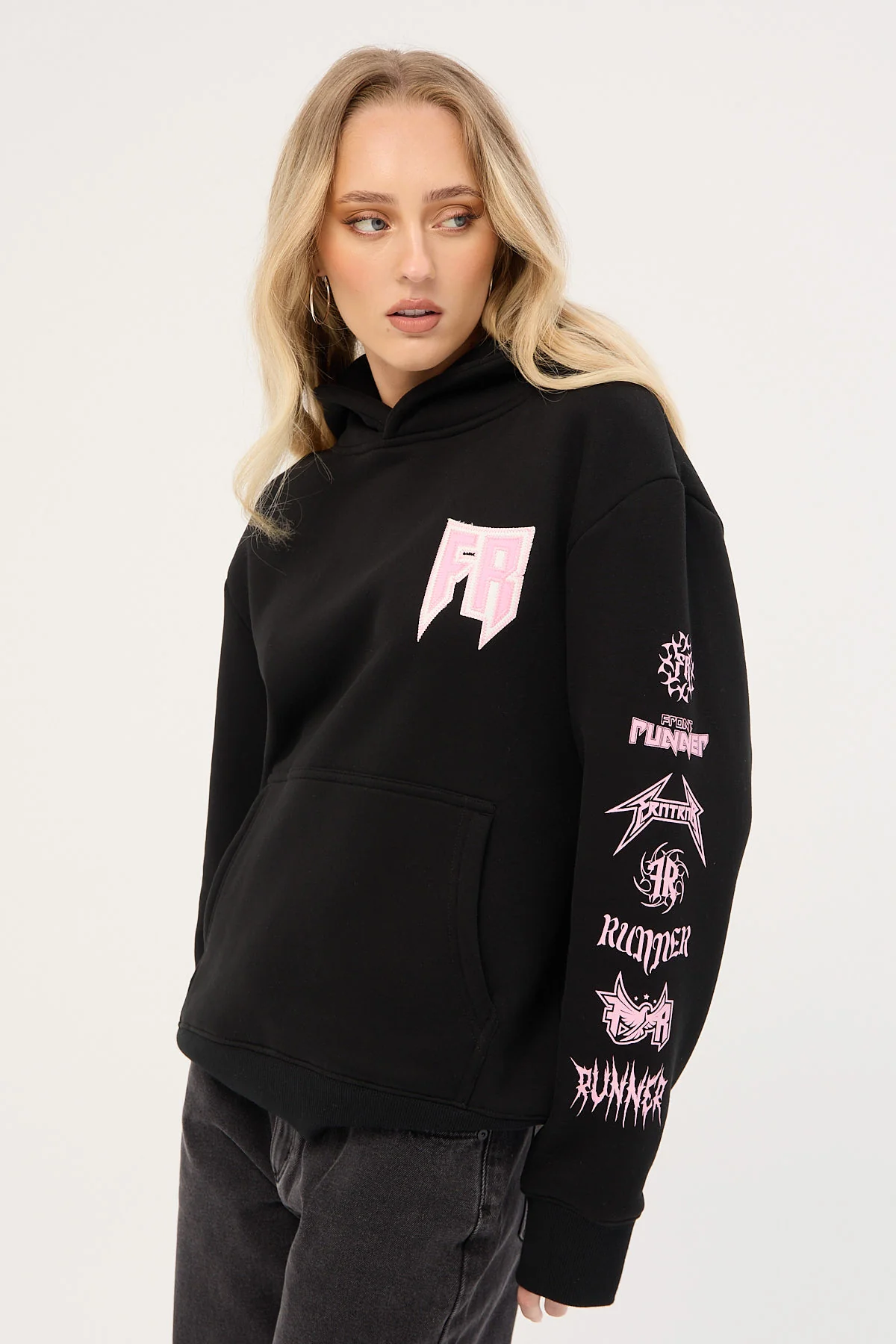 Front Runner Viper Sleeve Womens Hoodie Black - Image 4