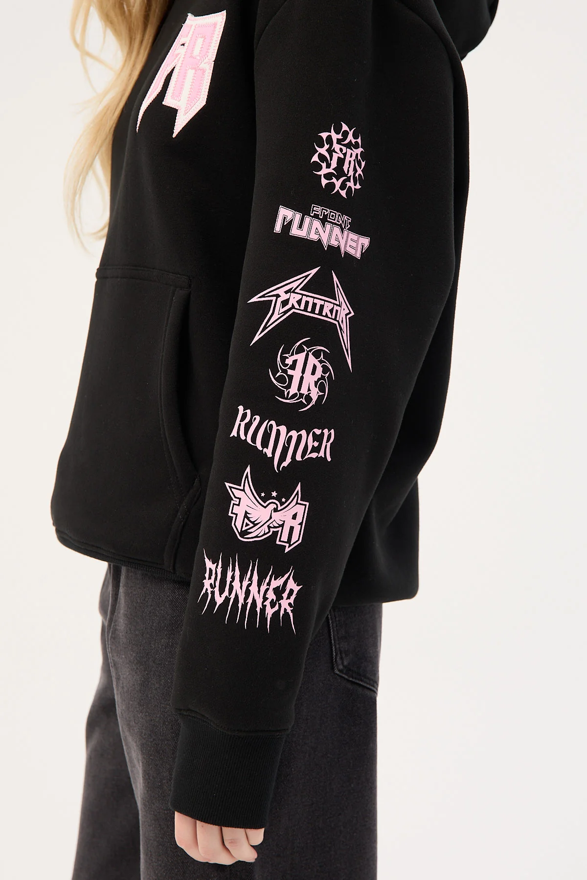 Front Runner Viper Sleeve Womens Hoodie Black - Image 5