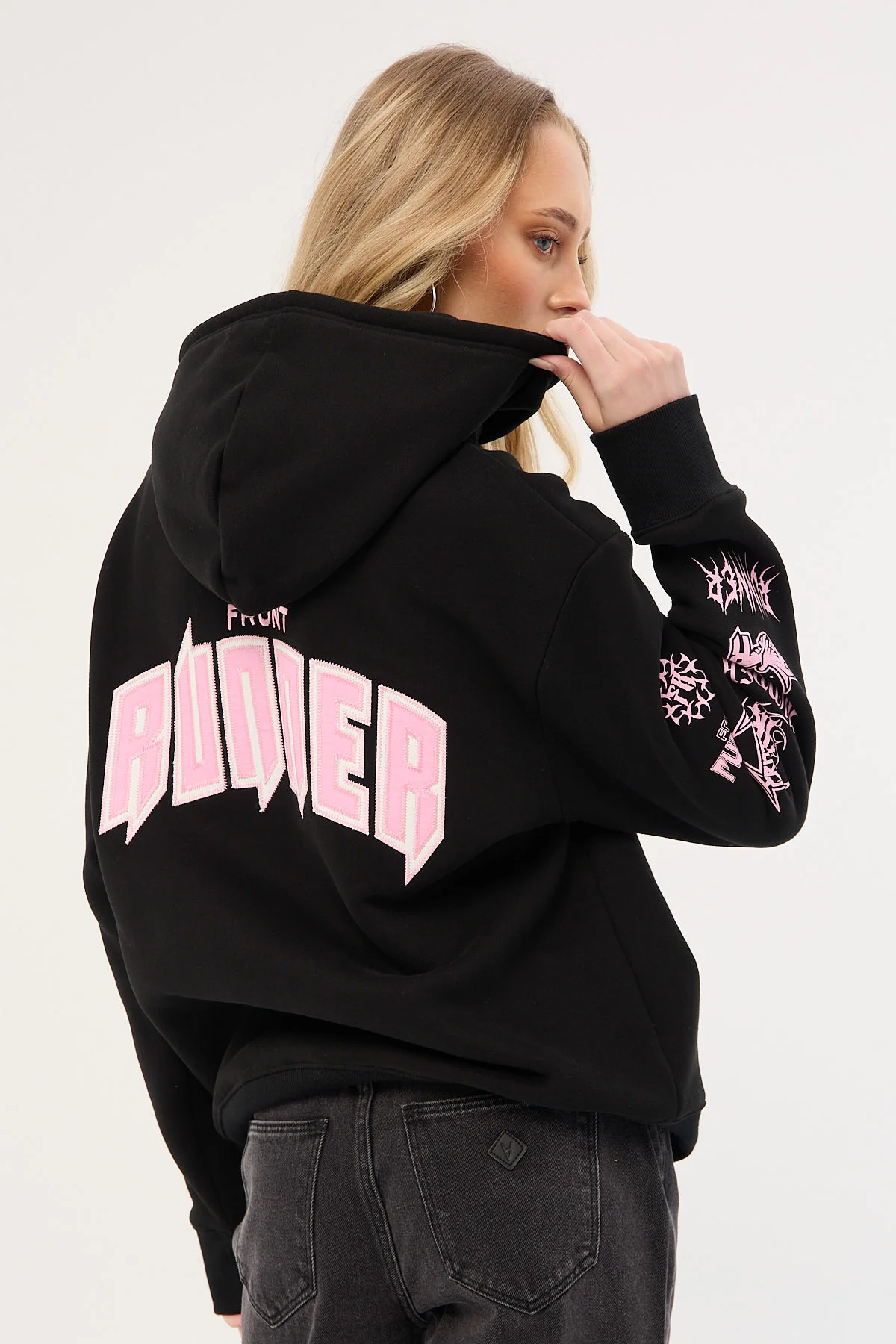 Front Runner Viper Sleeve Womens Hoodie Black - Image 6