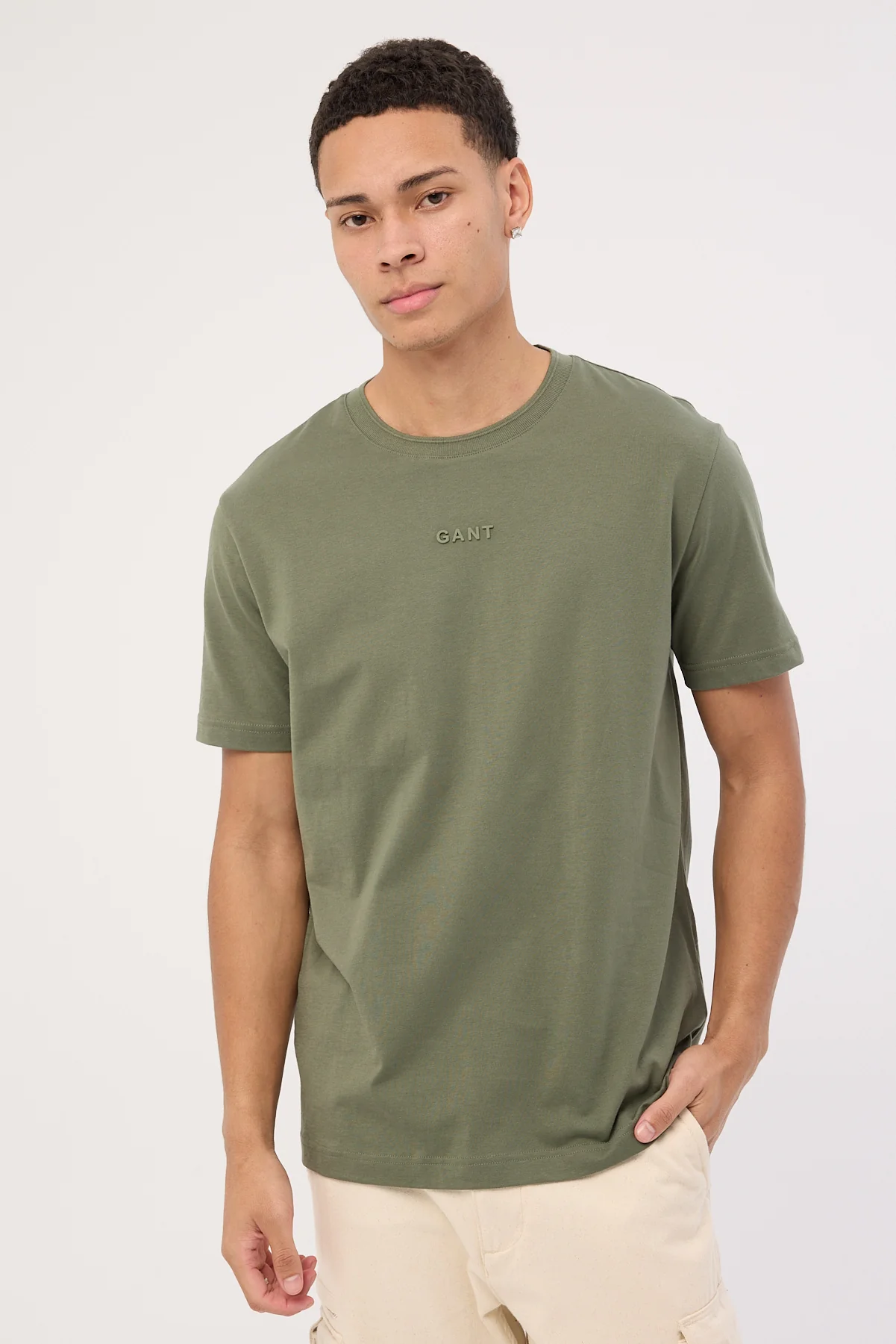 Gant 3D Logo SS T-Shirt Dark Earthy Green - Image 3