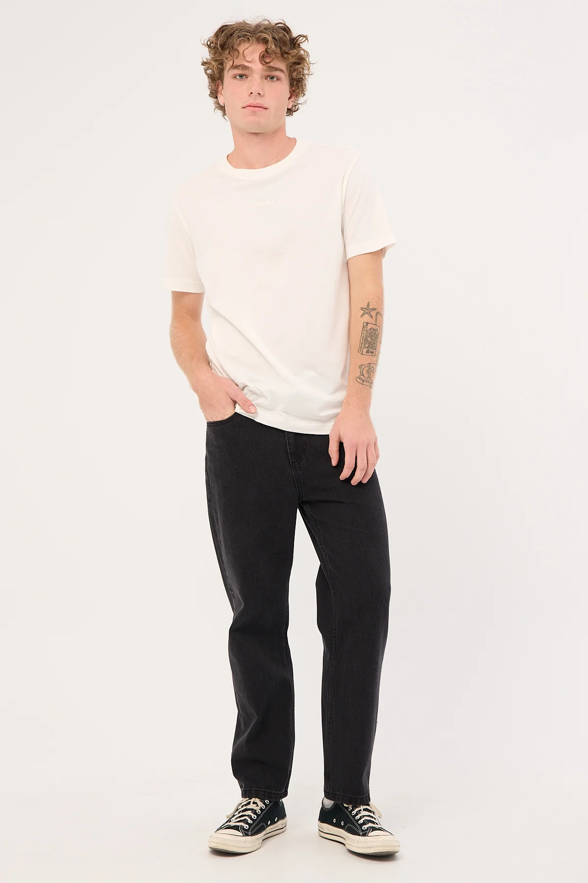 Gant 3D Logo SS T-Shirt Eggshell - Image 2