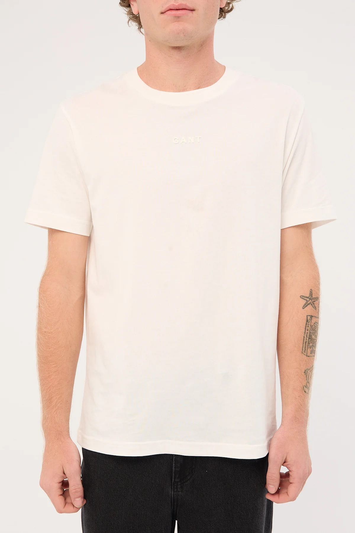 Gant 3D Logo SS T-Shirt Eggshell - Image 6