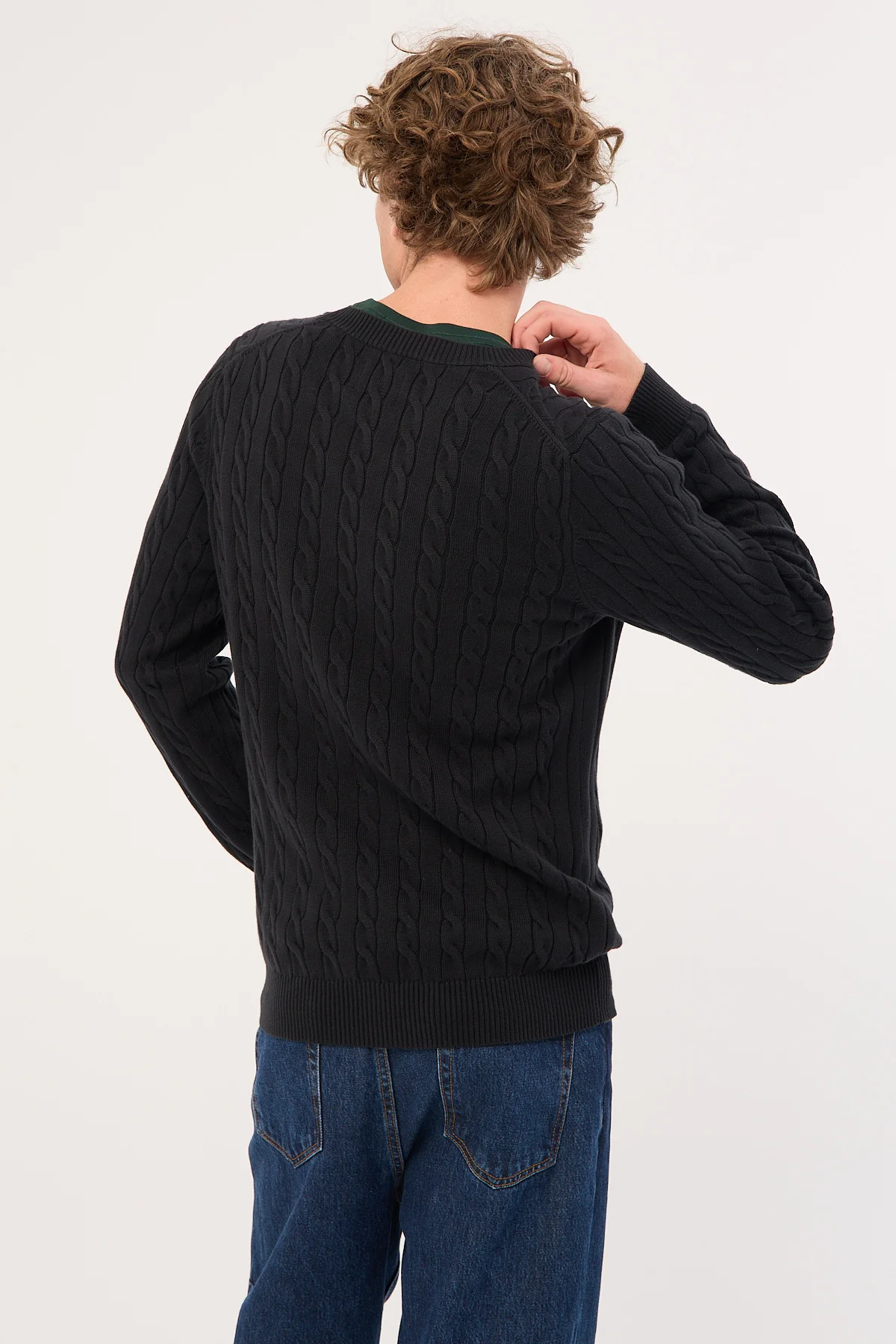 Gant Cotton Cable C-Neck Black - Image 5