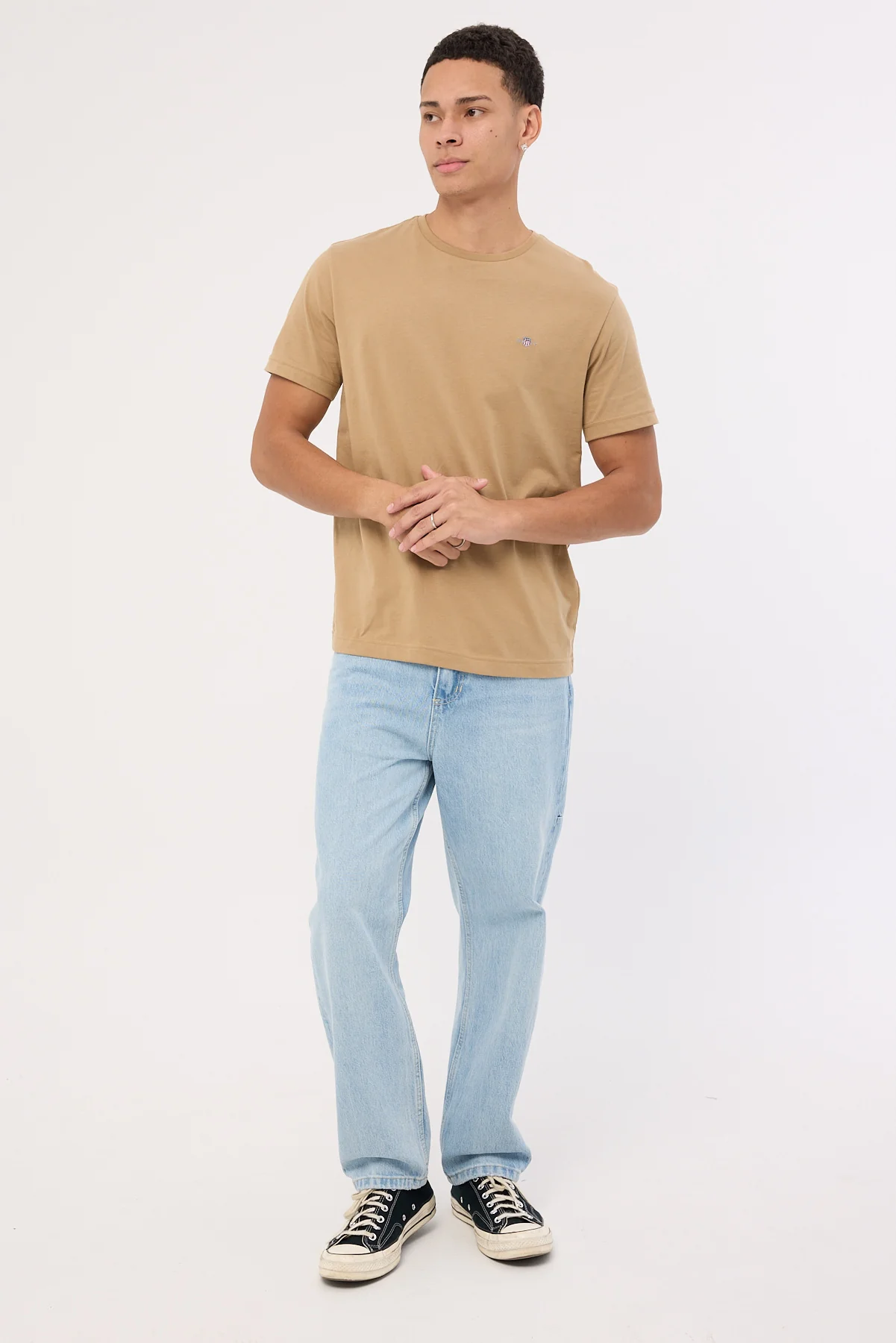 Gant Reg Sheild SS T-Shirt Warm Khaki - Image 2