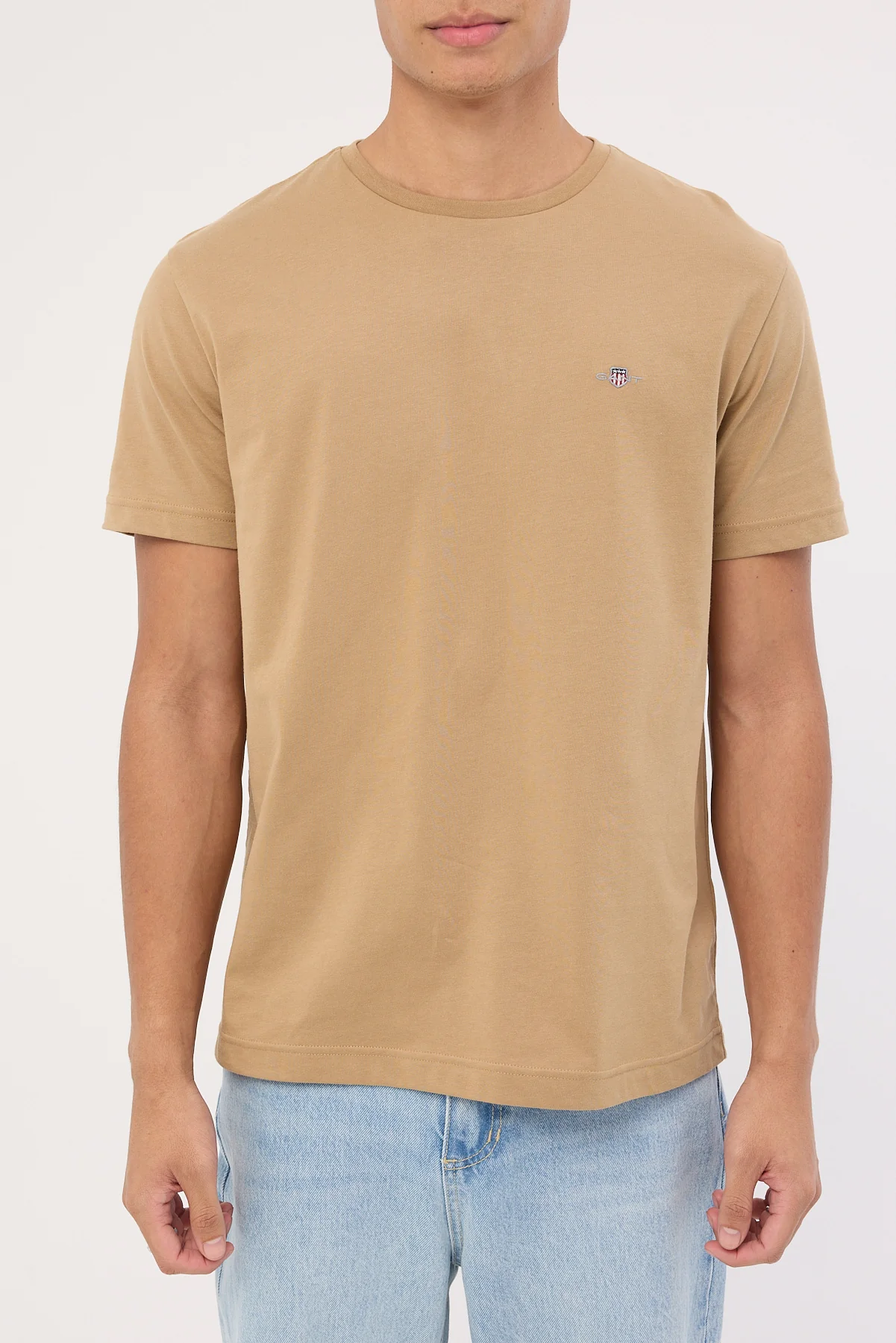 Gant Reg Sheild SS T-Shirt Warm Khaki - Image 6