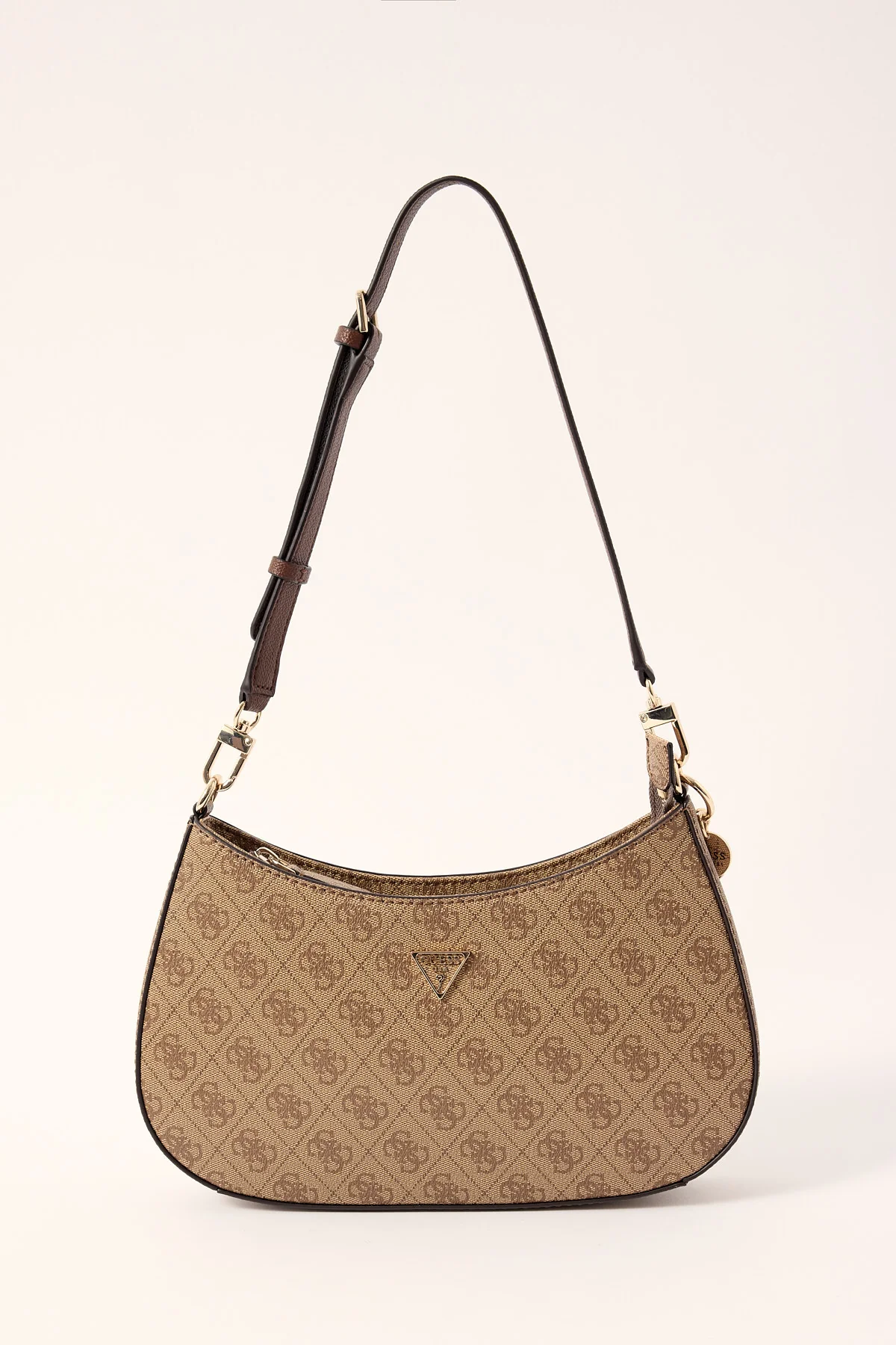 Guess Noelle II Top Zip Shoulder Bag Latte Logo/Brown