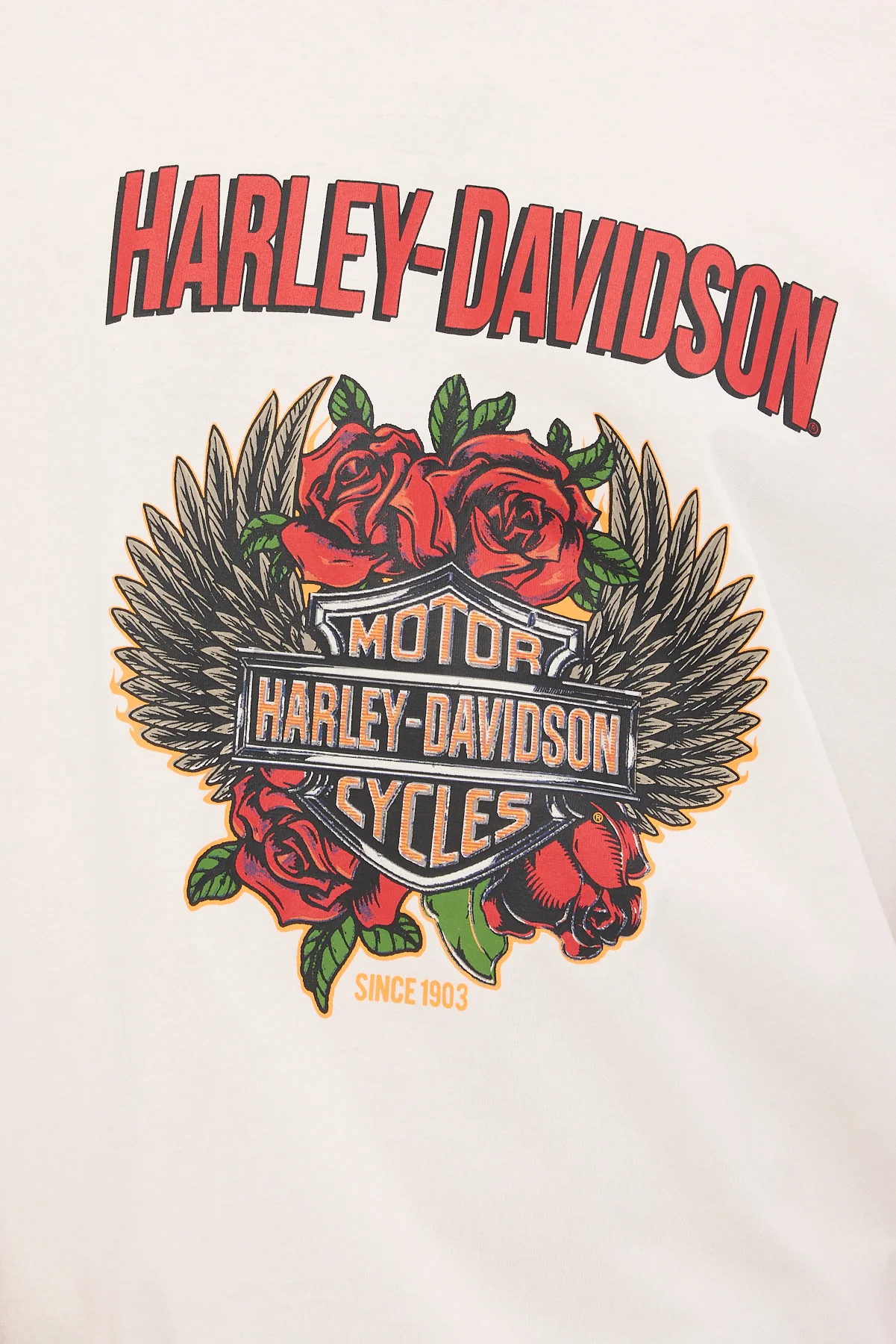 Harley-davidson Rose Bar & Shield Tee Vintage White - Image 6