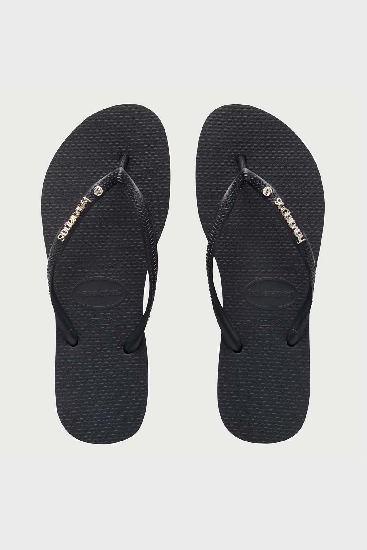 Havaianas Slim Metal Logo Crystal Silver/Black Black - Image 2
