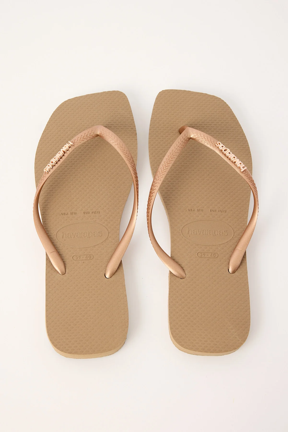 Havaianas Slim Square Logo Metallic Thong Rose Gold - Image 2