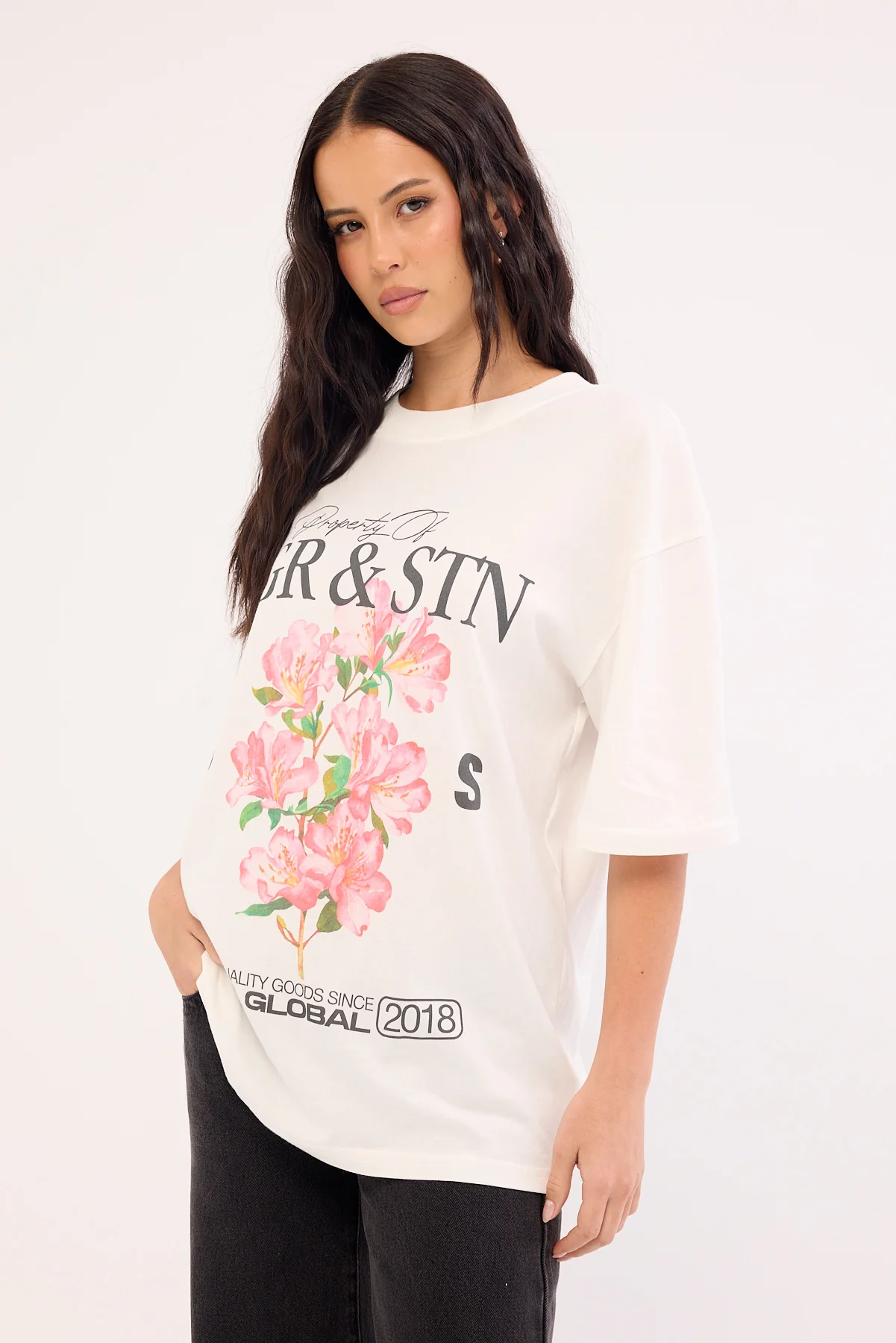 Jgr & Stn Flower Studio Oversized T-Shirt White