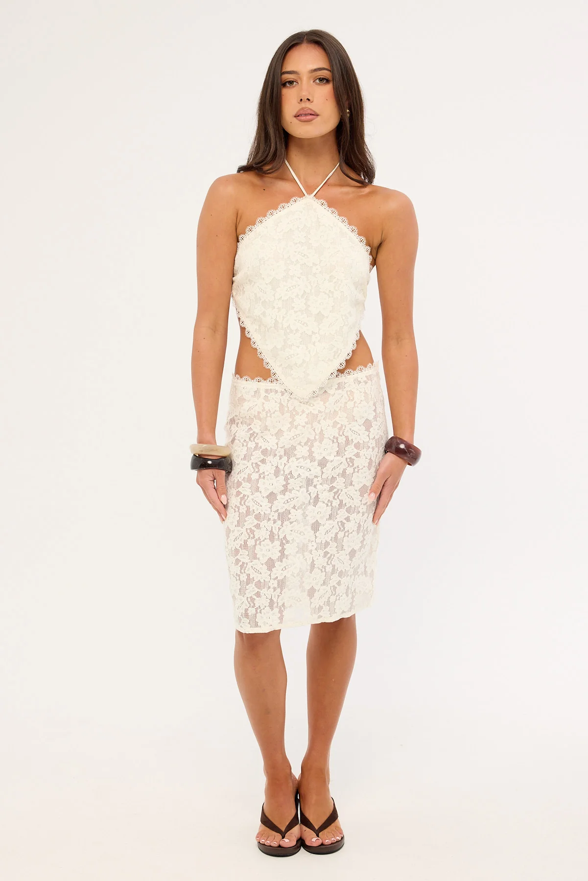 Jgr & Stn Gracie Midi Skirt Cream
