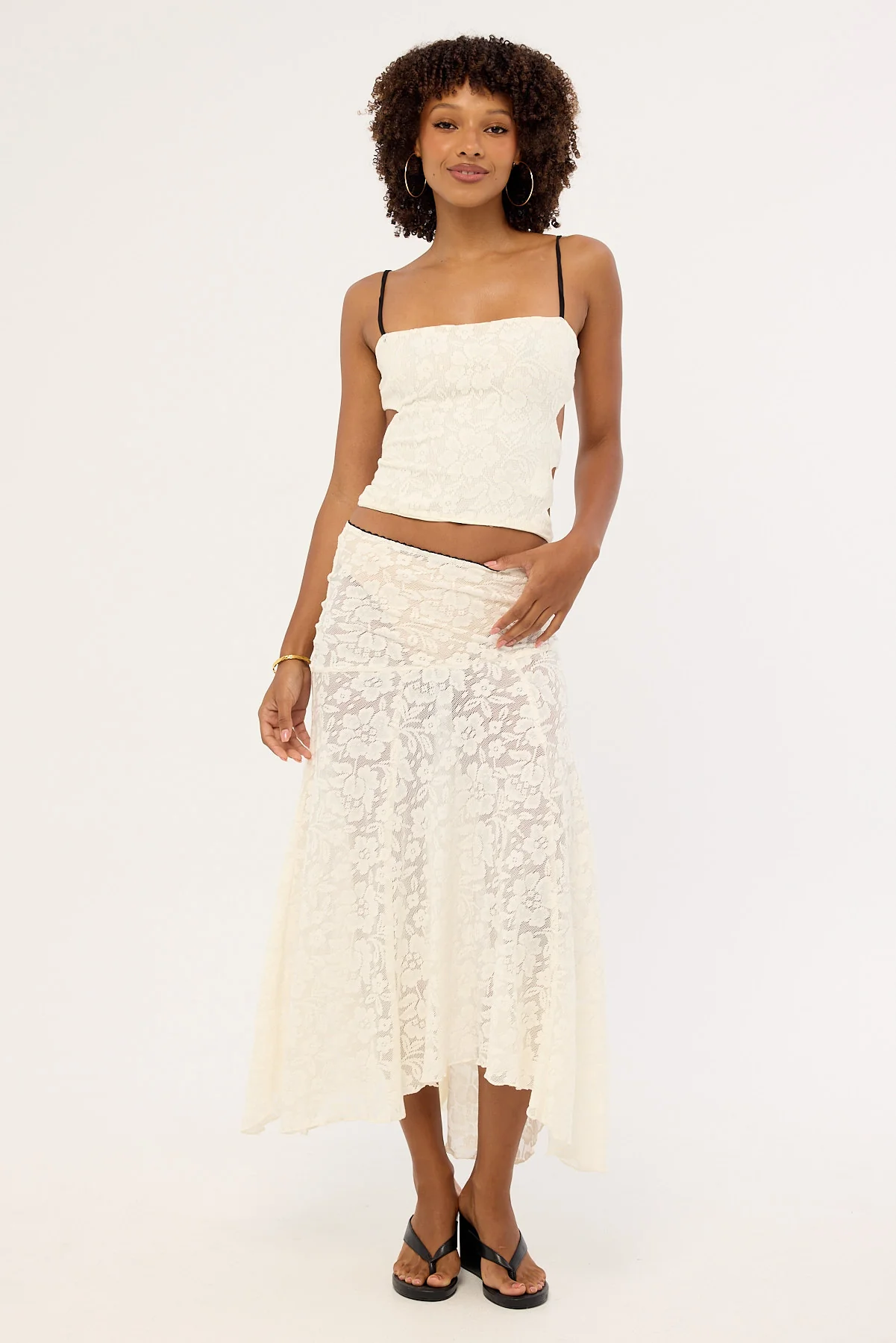 Jgr & Stn Myra Lace Tie Top Antique White - Image 2