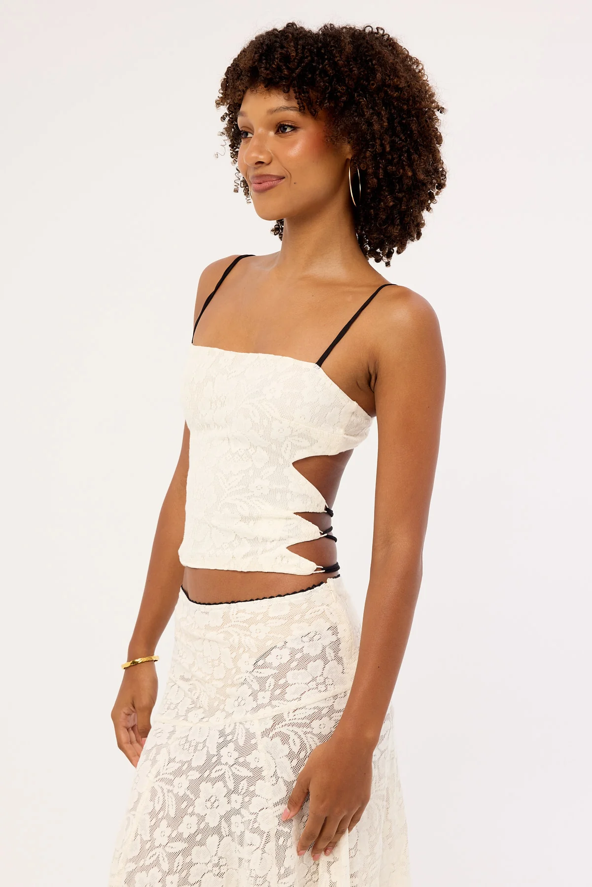 Jgr & Stn Myra Lace Tie Top Antique White - Image 3